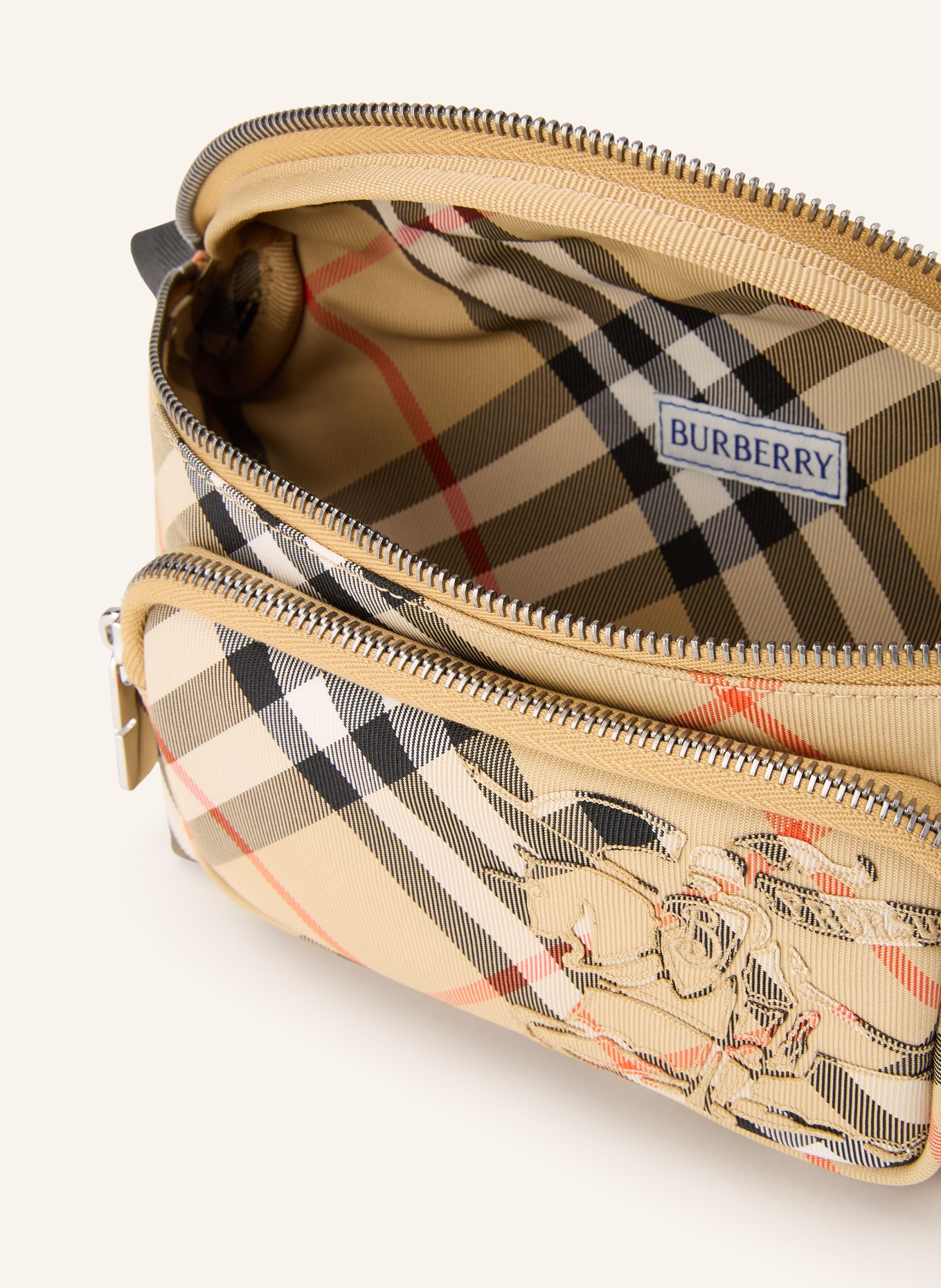 BURBERRY fanny pack: BEIGE / RED / BLACK