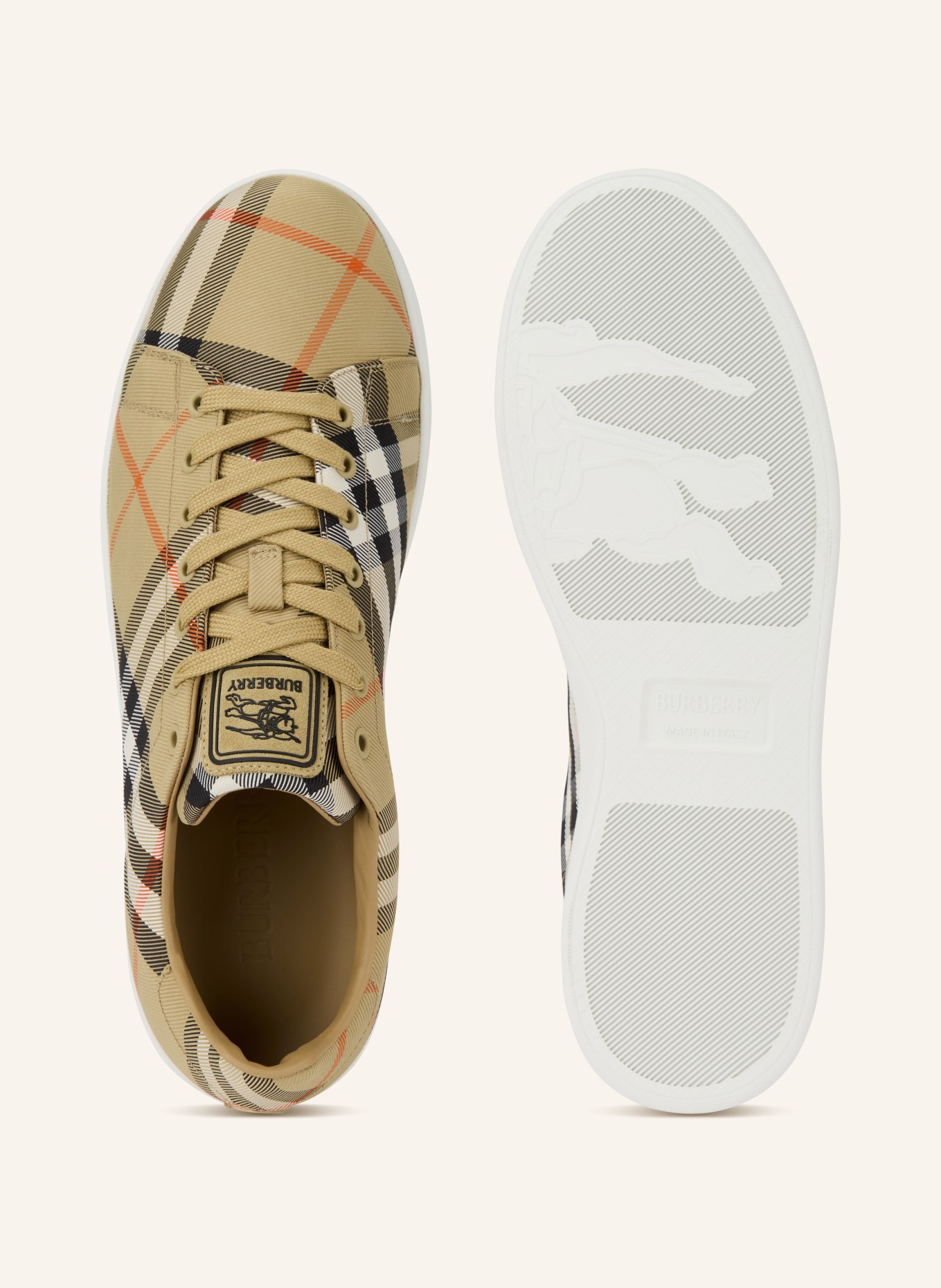BURBERRY Sneaker: CAMEL / ORANGE / SCHWARZ