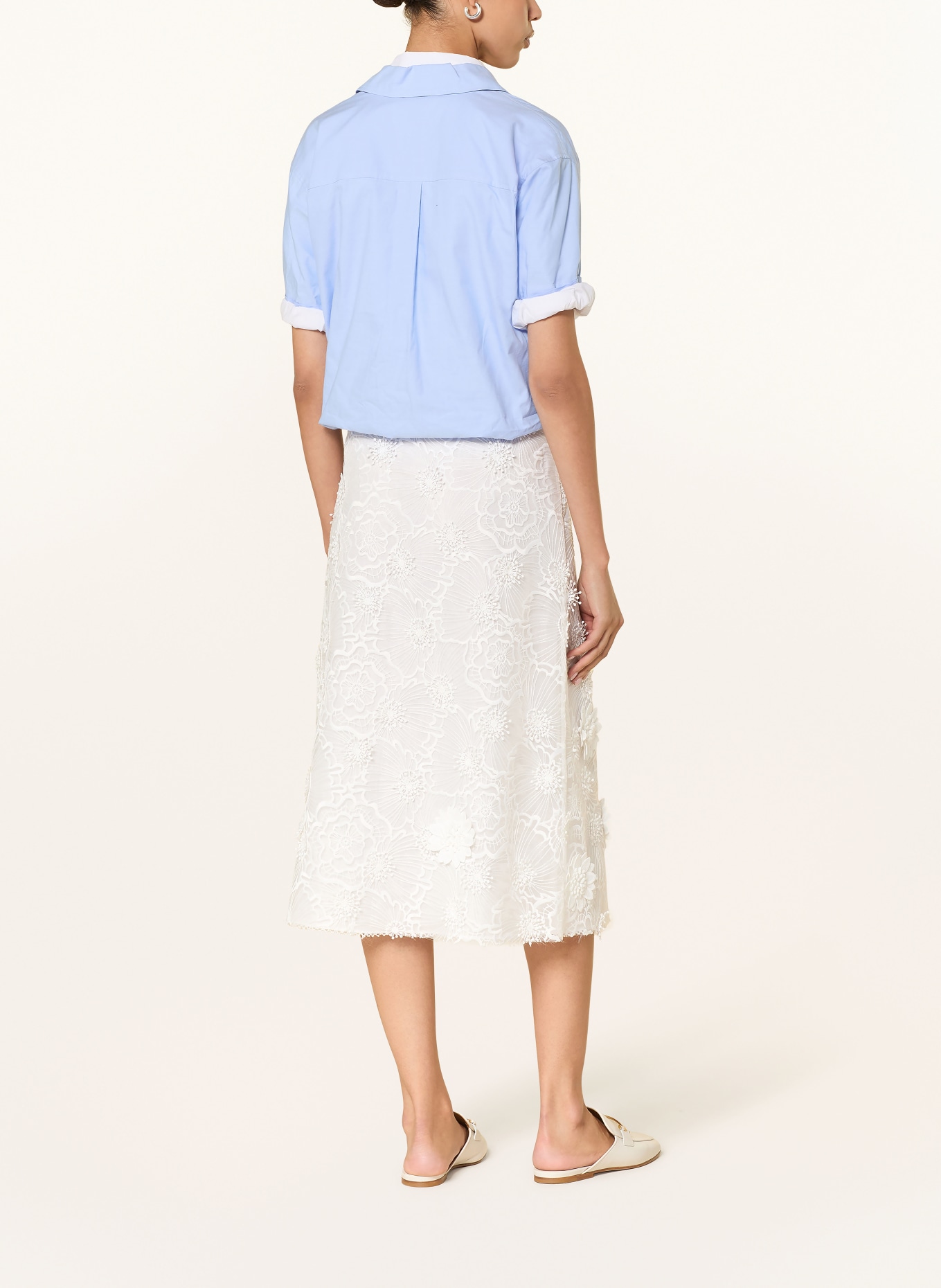 DOROTHEE SCHUMACHER Hemdbluse POWERFUL EASE: HELLBLAU / WEISS