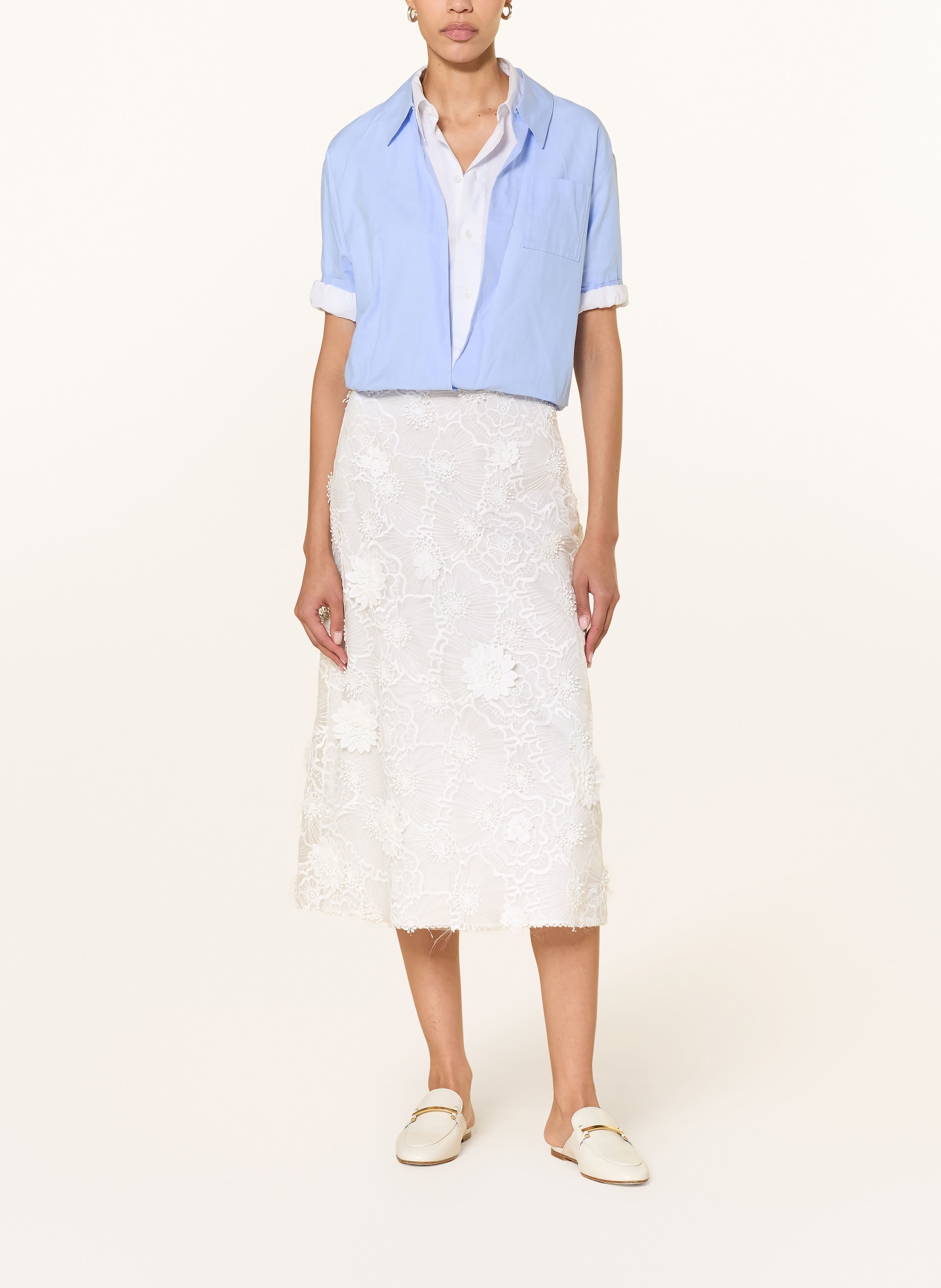 DOROTHEE SCHUMACHER Skirt with lace: WHITE