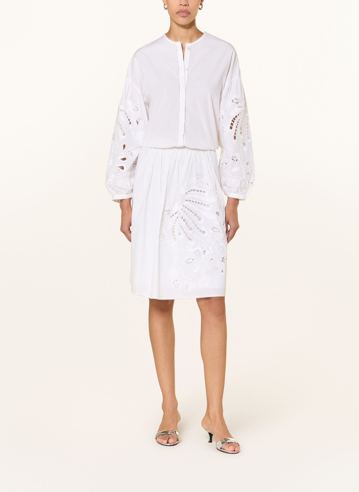 DOROTHEE SCHUMACHER Bluse EMBROIDERED BEAUTY mit Lochspitze: WEISS