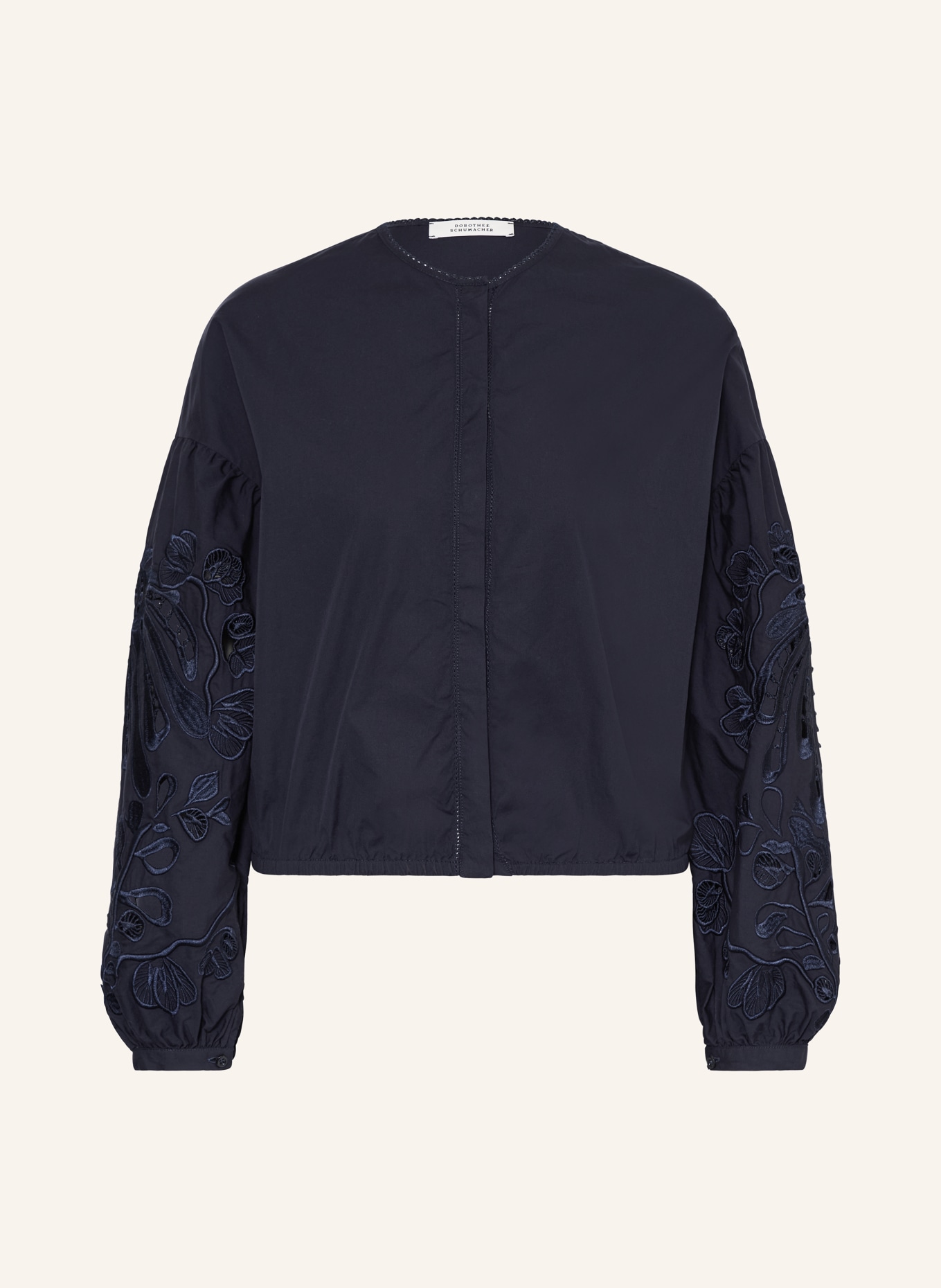 DOROTHEE SCHUMACHER Blůza EMBROIDERED BEAUTY s krajkou: TMAVĚ MODRÁ