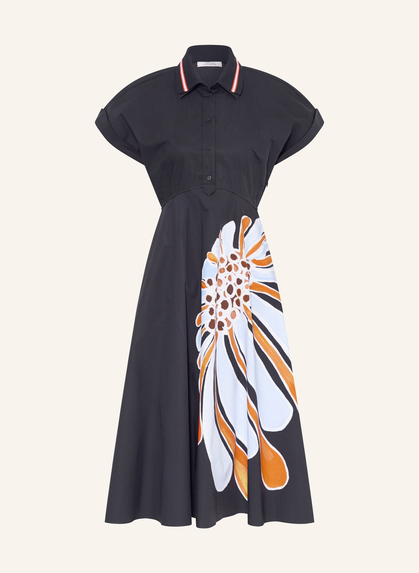 DOROTHEE SCHUMACHER Košilové šaty FLORAL POWER: TMAVĚ MODRÁ