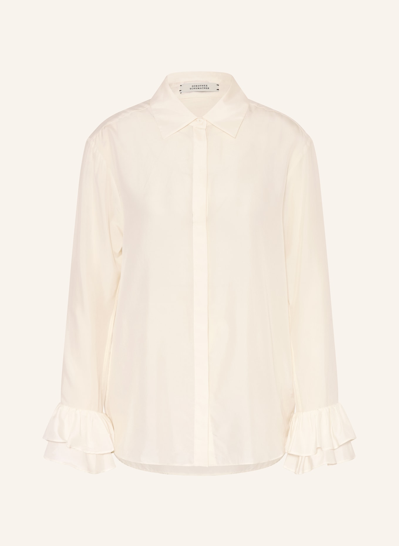 DOROTHEE SCHUMACHER Hemdbluse PLAYFUL VOLUMES aus Seide mit Rüschen: ECRU