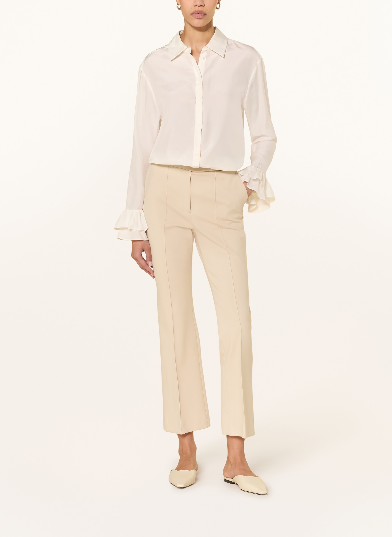 DOROTHEE SCHUMACHER Hemdbluse PLAYFUL VOLUMES aus Seide mit Rüschen: ECRU