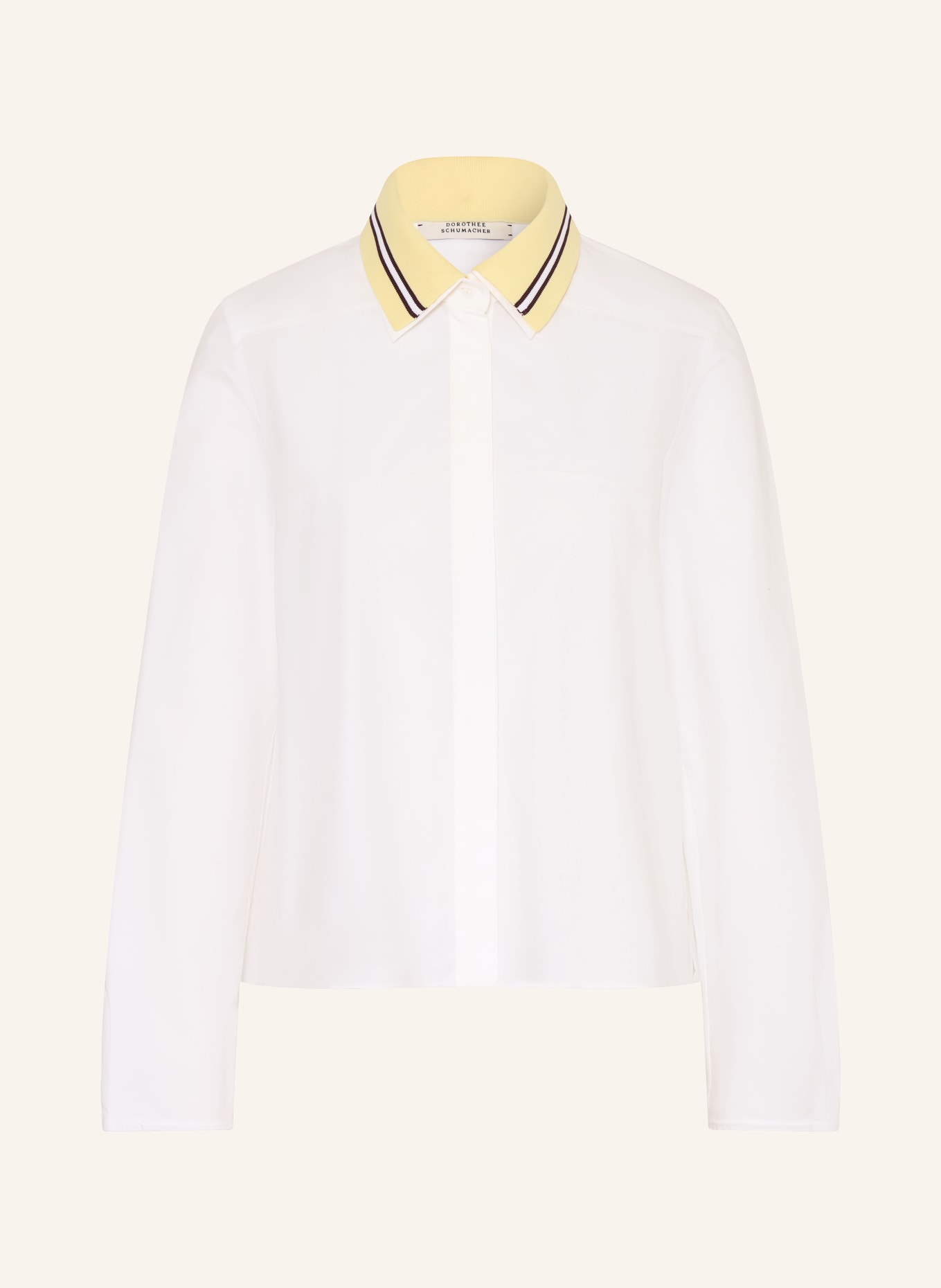 DOROTHEE SCHUMACHER POPLIN POWER shirt blouse: WHITE / BROWN / YELLOW