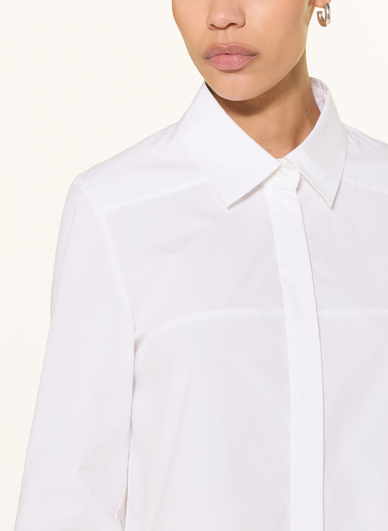 DOROTHEE SCHUMACHER POPLIN POWER shirt blouse: WHITE / BROWN / YELLOW
