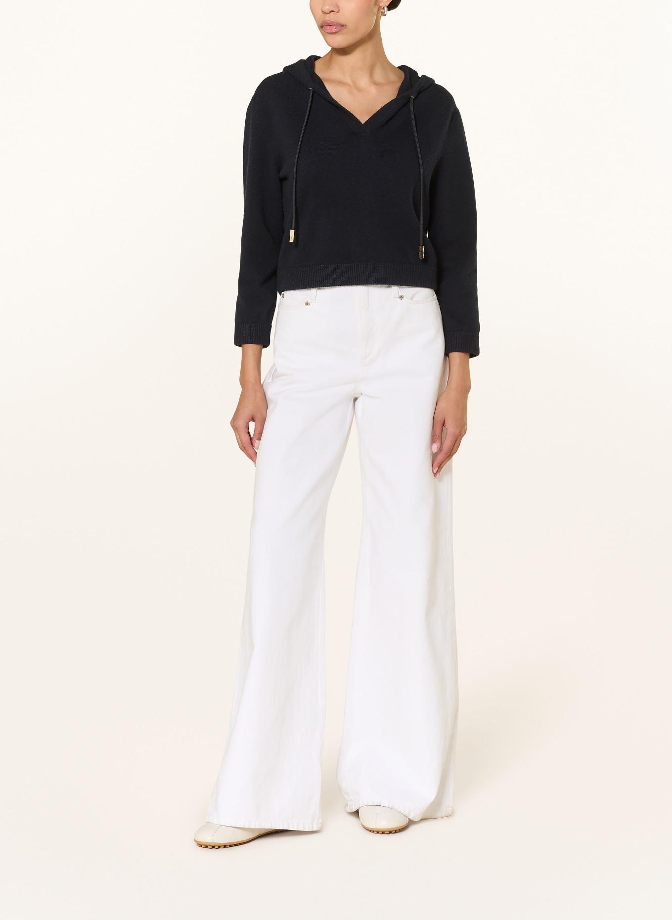 DOROTHEE SCHUMACHER MODERN STATEMENTS hoodie with cashmere: DARK BLUE