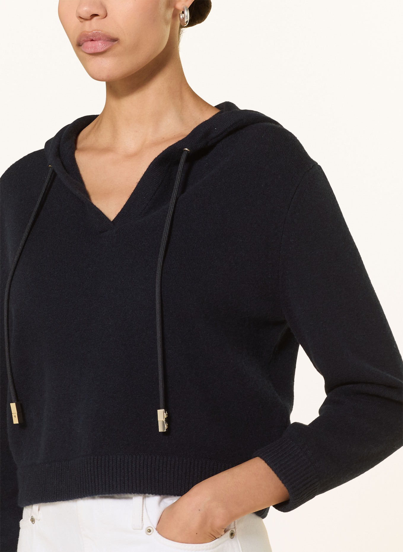 DOROTHEE SCHUMACHER MODERN STATEMENTS hoodie with cashmere: DARK BLUE