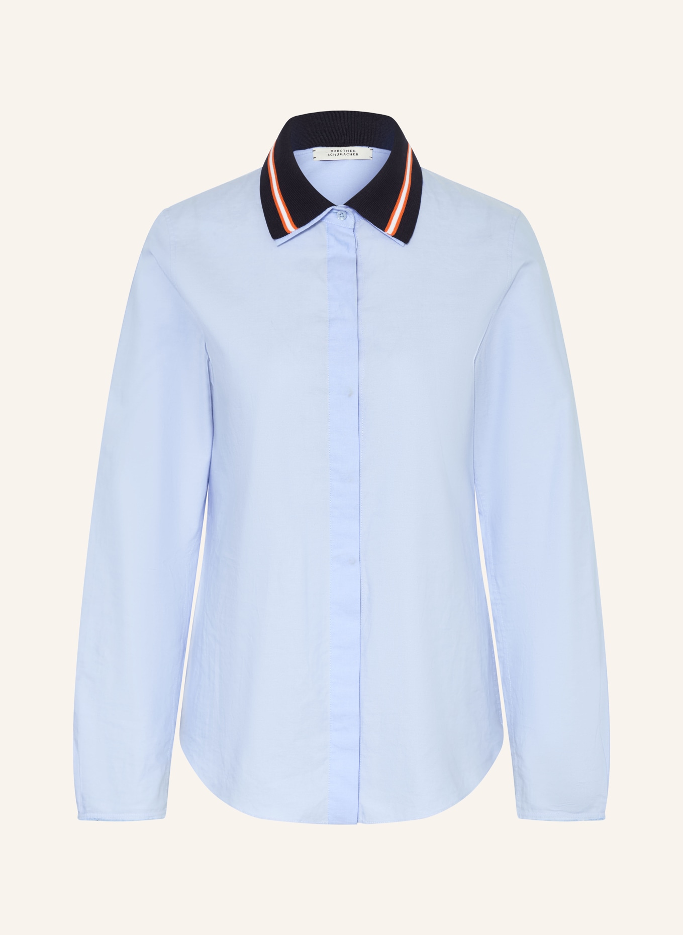 DOROTHEE SCHUMACHER Hemdbluse POWERFUL EASE: HELLBLAU / ORANGE / DUNKELBLAU