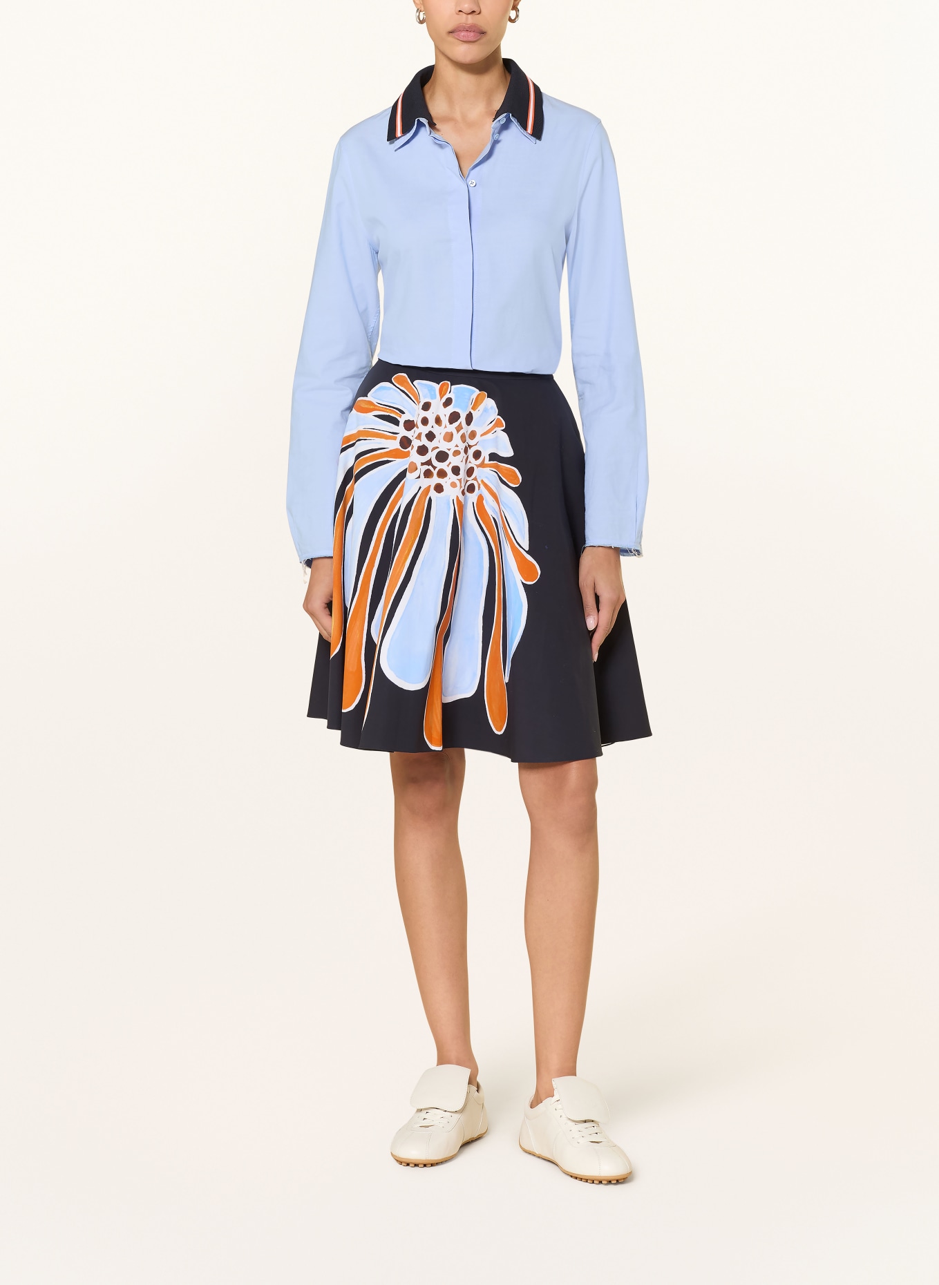 DOROTHEE SCHUMACHER Hemdbluse POWERFUL EASE: HELLBLAU / ORANGE / DUNKELBLAU