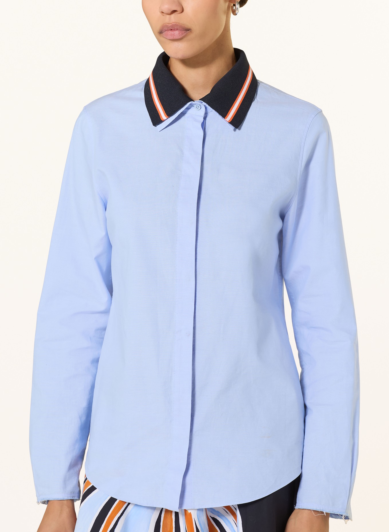 DOROTHEE SCHUMACHER Hemdbluse POWERFUL EASE: HELLBLAU / ORANGE / DUNKELBLAU