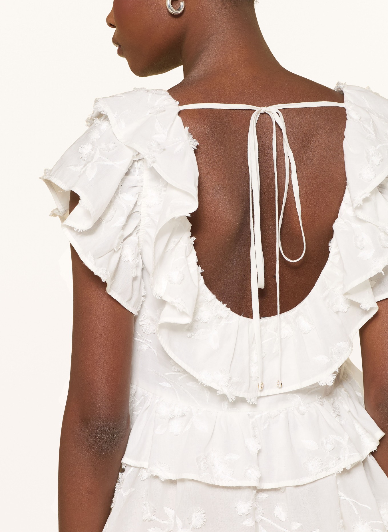 DOROTHEE SCHUMACHER Blůza LIGHT VOLUMES s krajkou a volány: KRÉMOVÁ