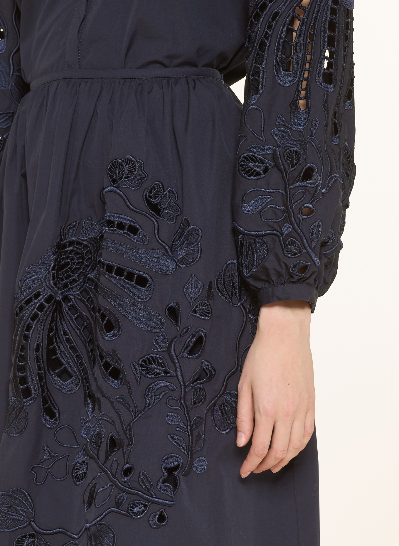 DOROTHEE SCHUMACHER Sukně EMBROIDERED BEAUTY s krajkou: TMAVĚ MODRÁ