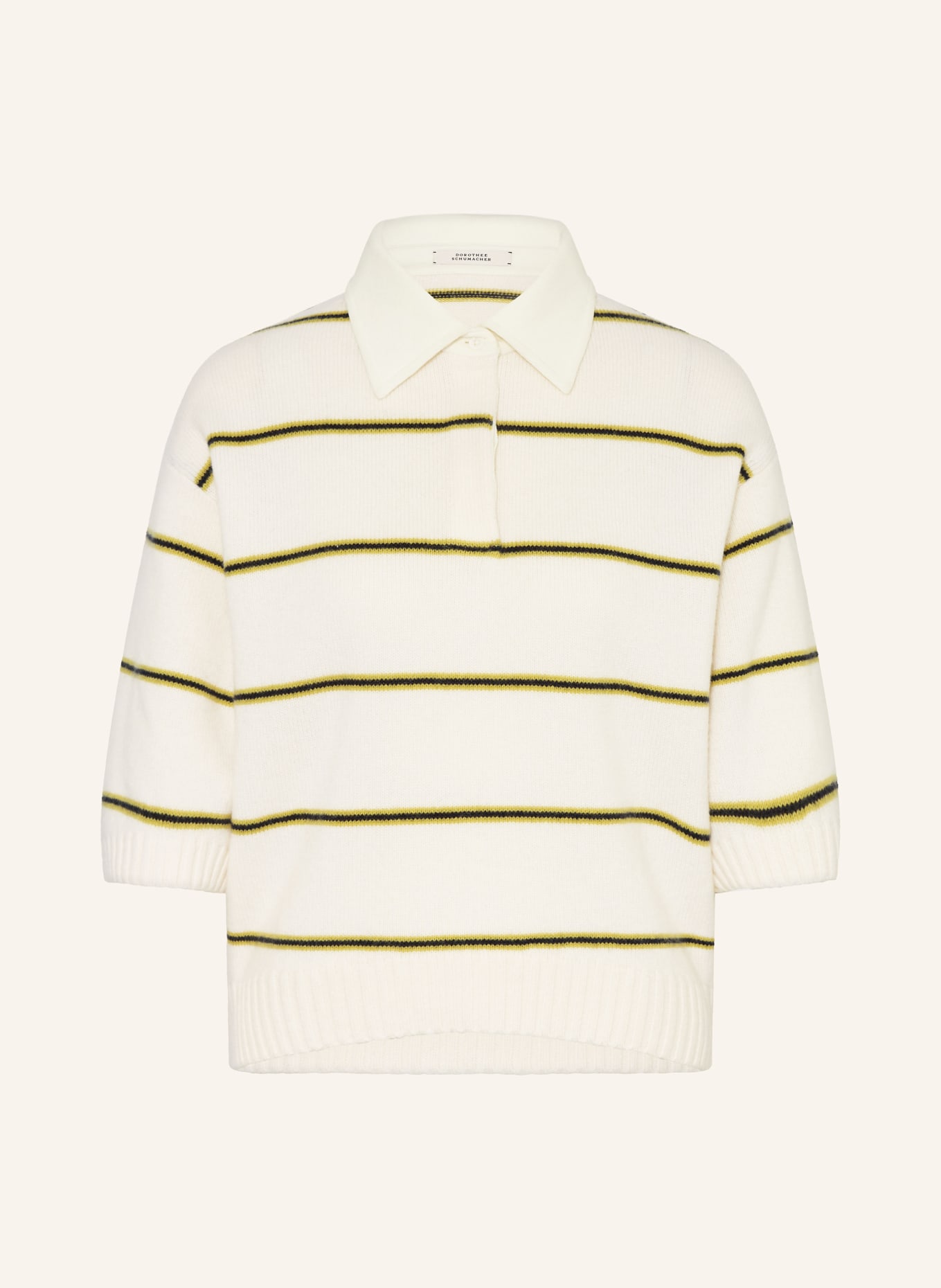DOROTHEE SCHUMACHER Pullover SPORTY STATEMENTS mit Cashmere: CREME / GELB / SCHWARZ