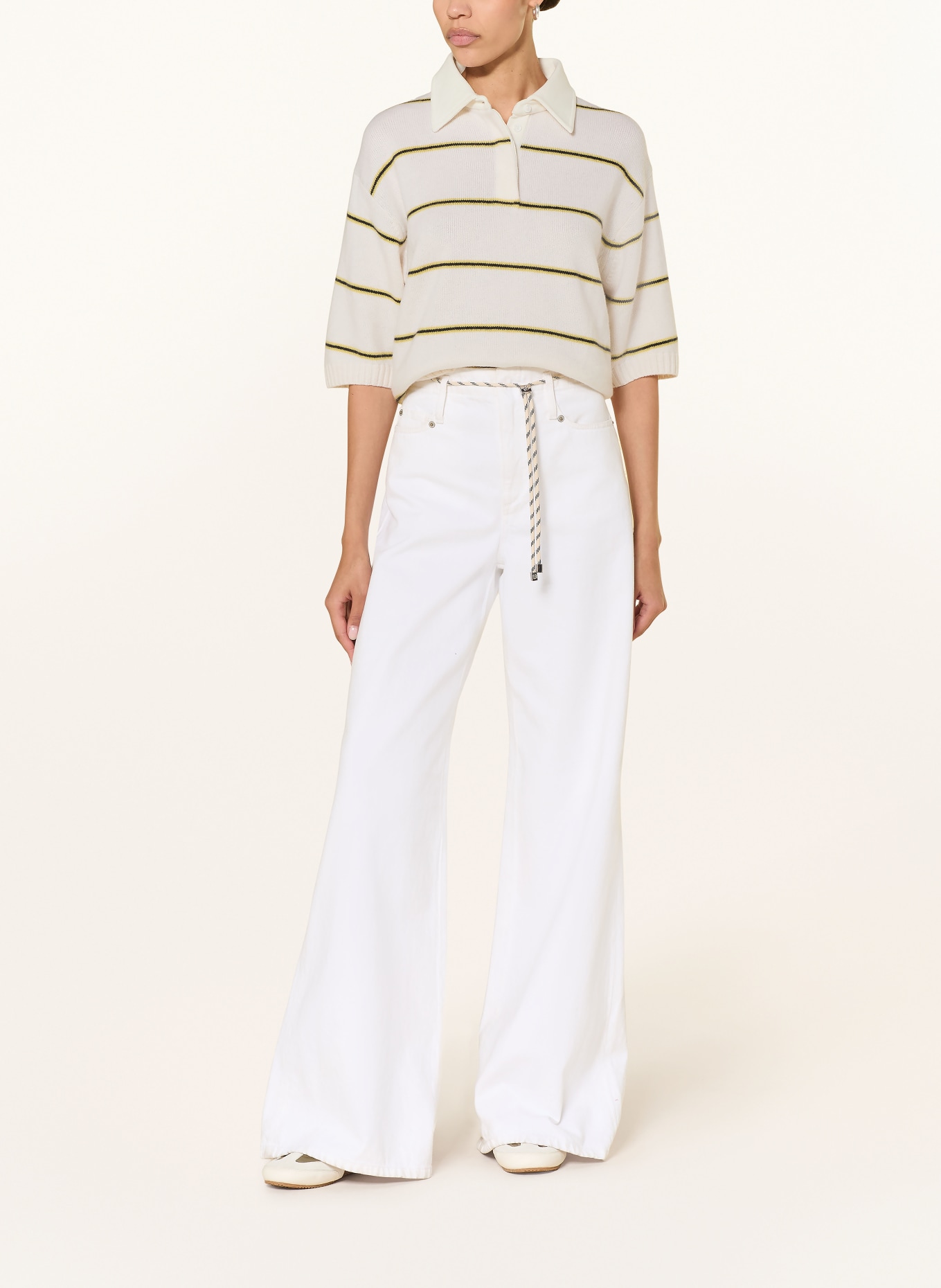 DOROTHEE SCHUMACHER Pullover SPORTY STATEMENTS mit Cashmere: CREME / GELB / SCHWARZ