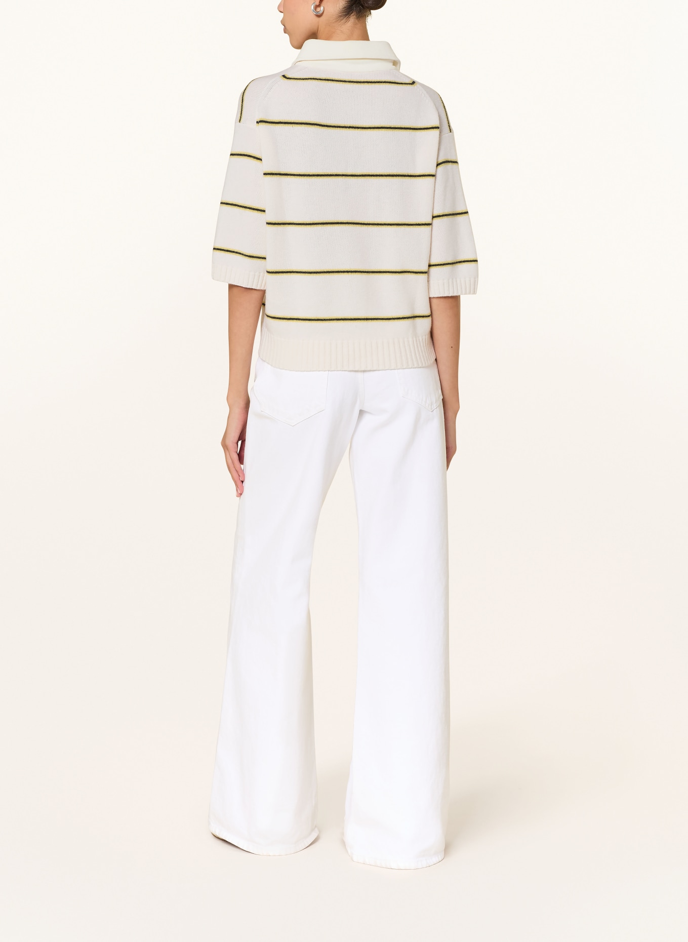 DOROTHEE SCHUMACHER Pullover SPORTY STATEMENTS mit Cashmere: CREME / GELB / SCHWARZ