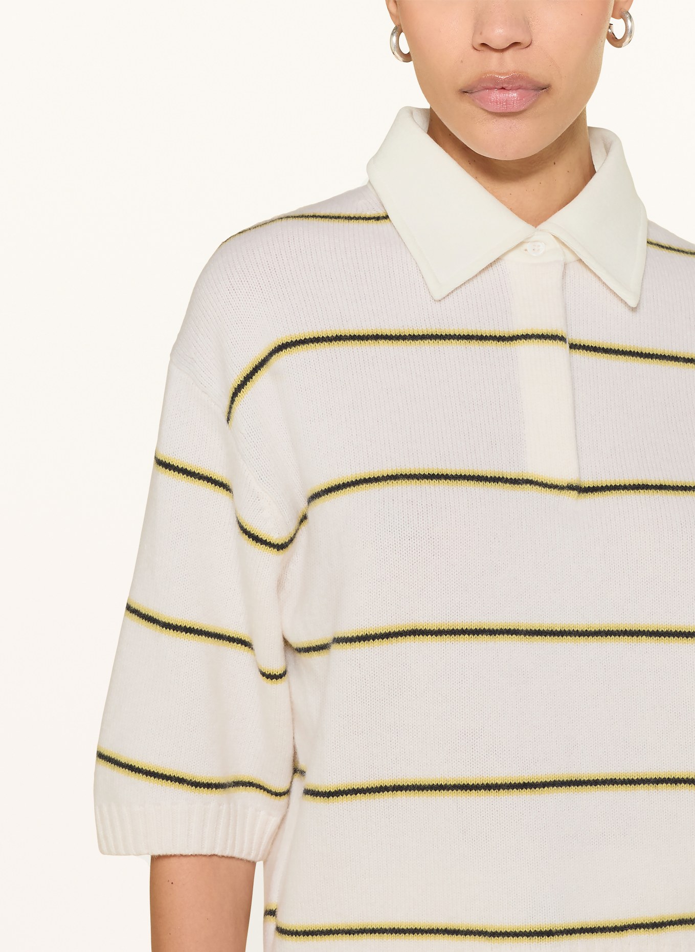 DOROTHEE SCHUMACHER Pullover SPORTY STATEMENTS mit Cashmere: CREME / GELB / SCHWARZ