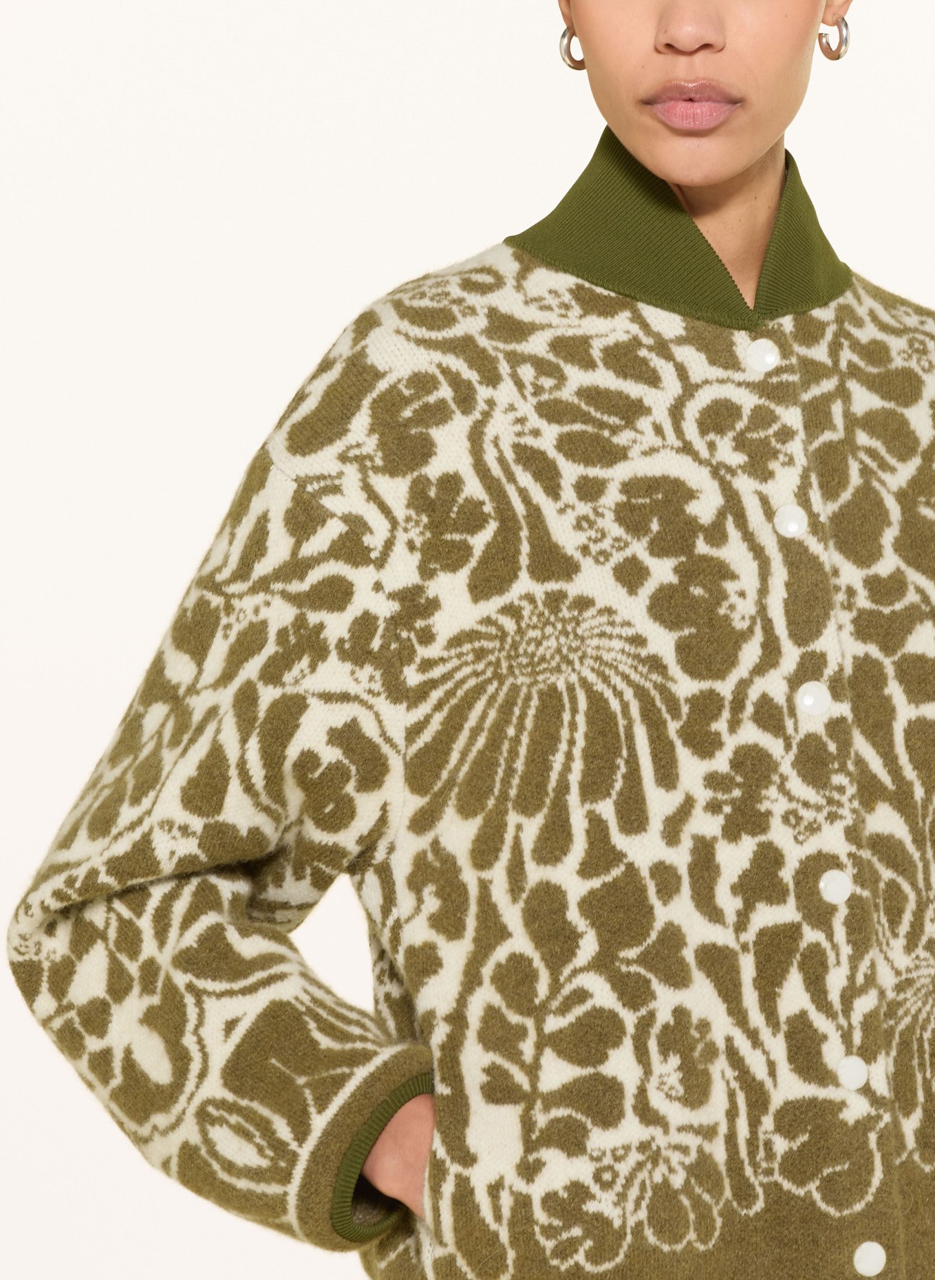 DOROTHEE SCHUMACHER College jacket SECRET GARDEN: OLIVE / WHITE