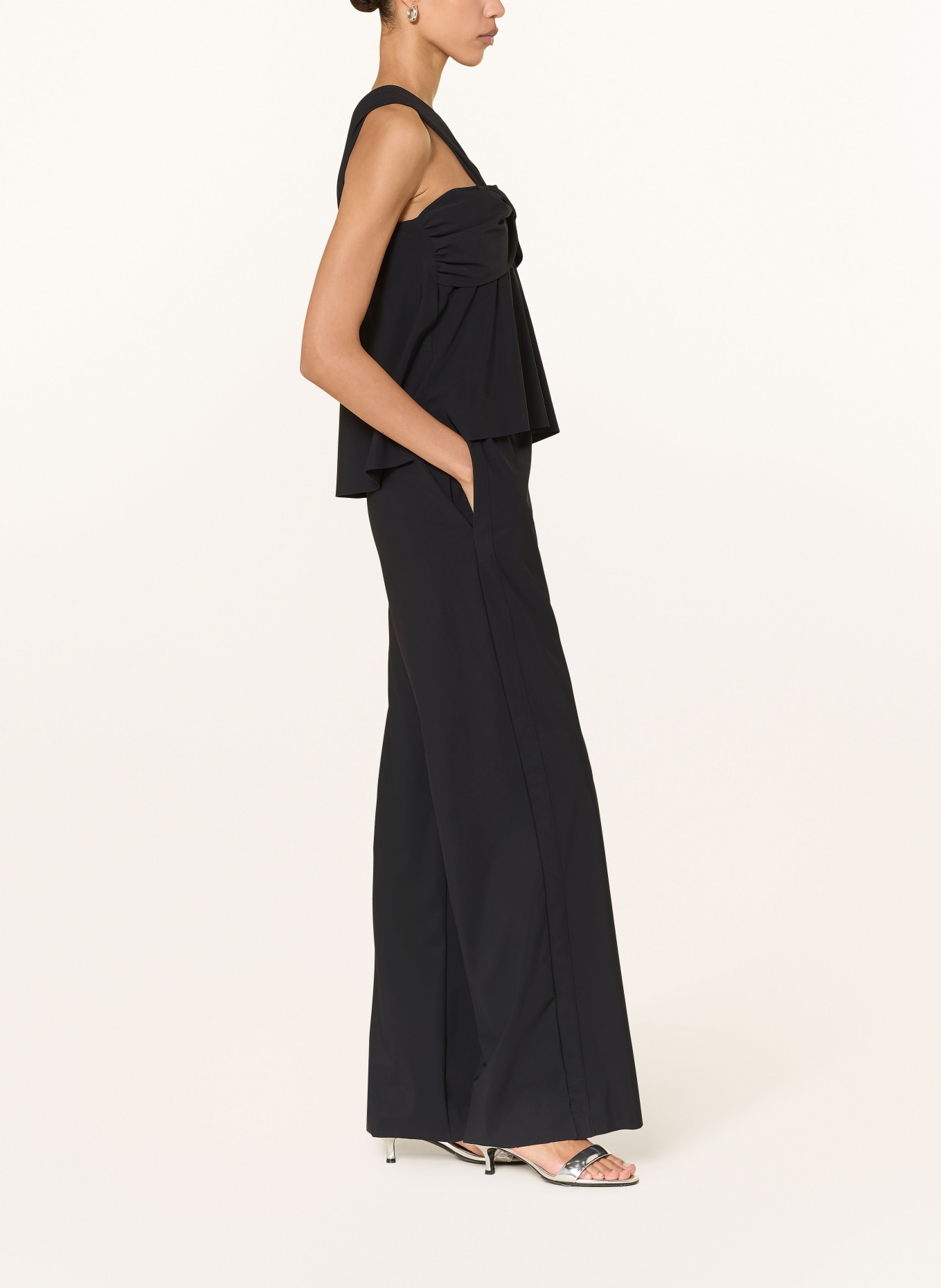 DOROTHEE SCHUMACHER Kalhoty MODERN FLOW s pruhy: ČERNÁ