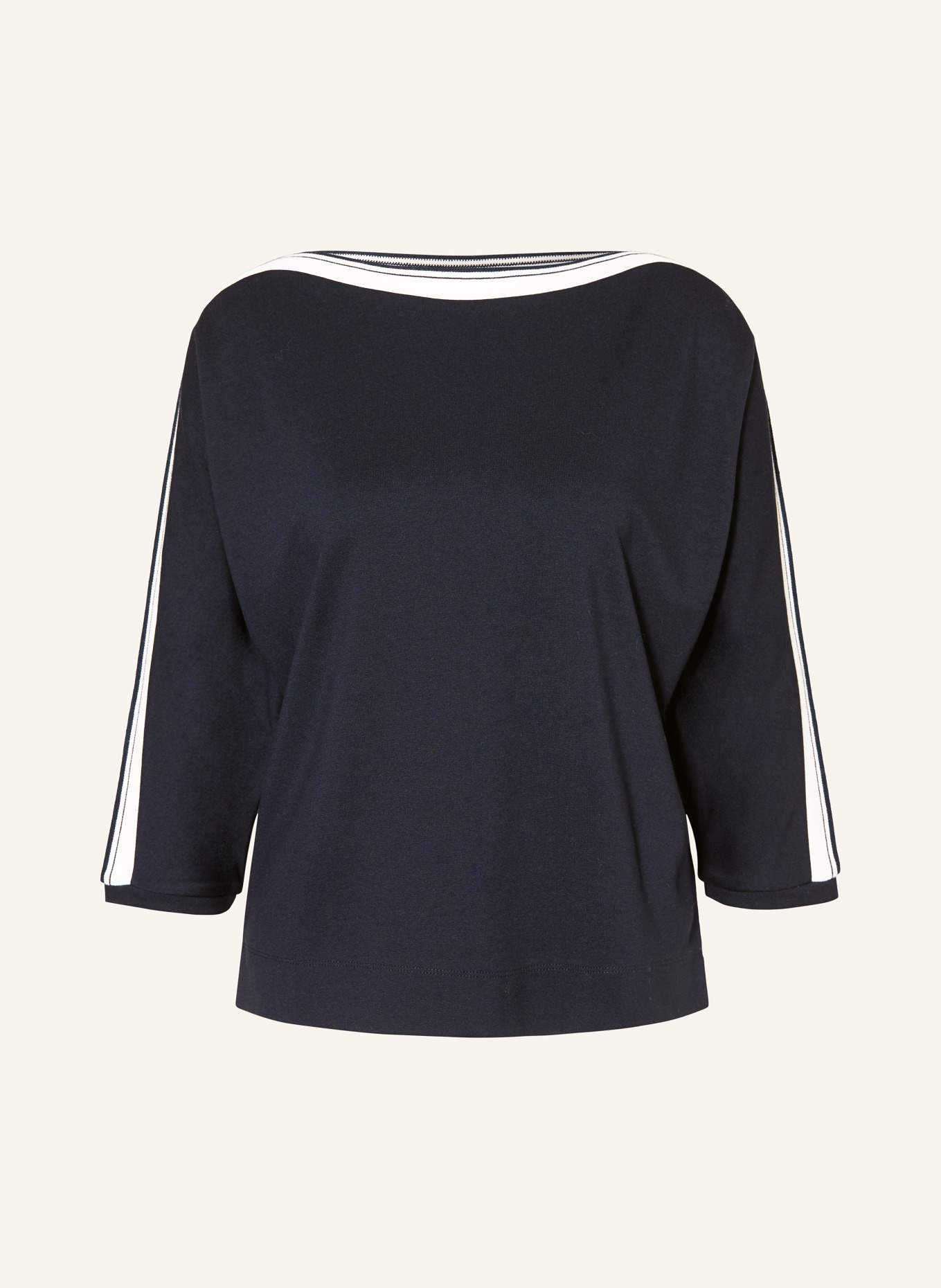 someday Shirt KELVA mit 3/4-Arm: DUNKELBLAU / WEISS