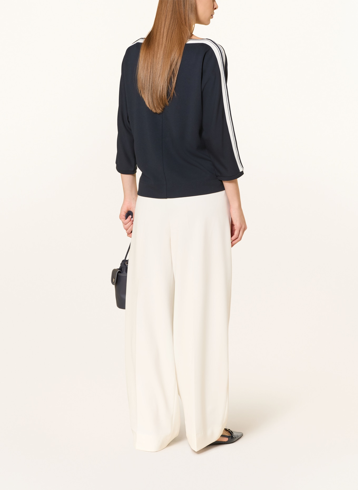 someday Shirt KELVA mit 3/4-Arm: DUNKELBLAU / WEISS