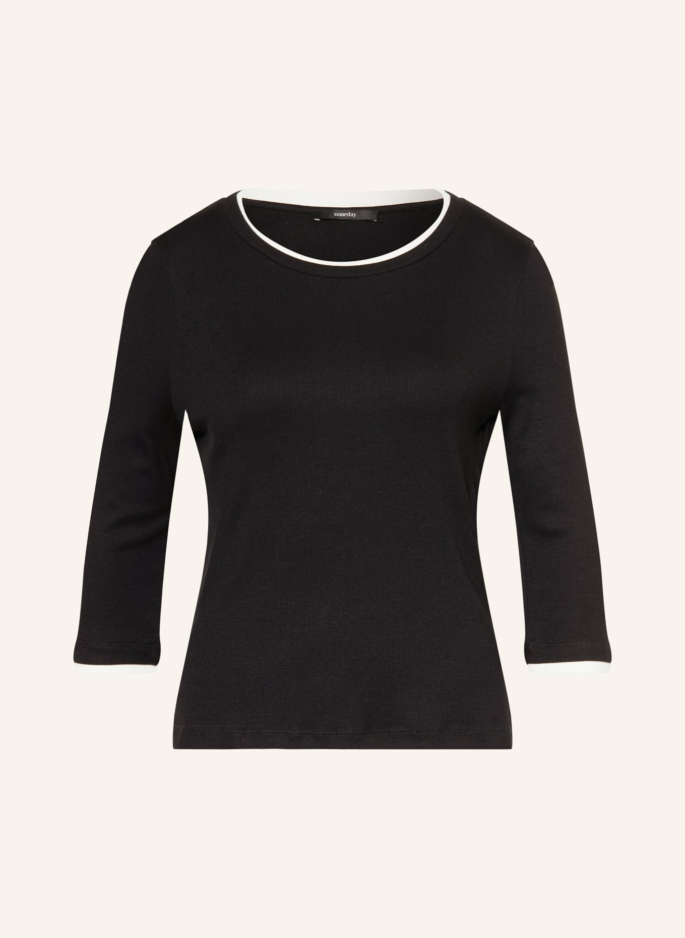someday Shirt KALORA mit 3/4-Arm: SCHWARZ / WEISS