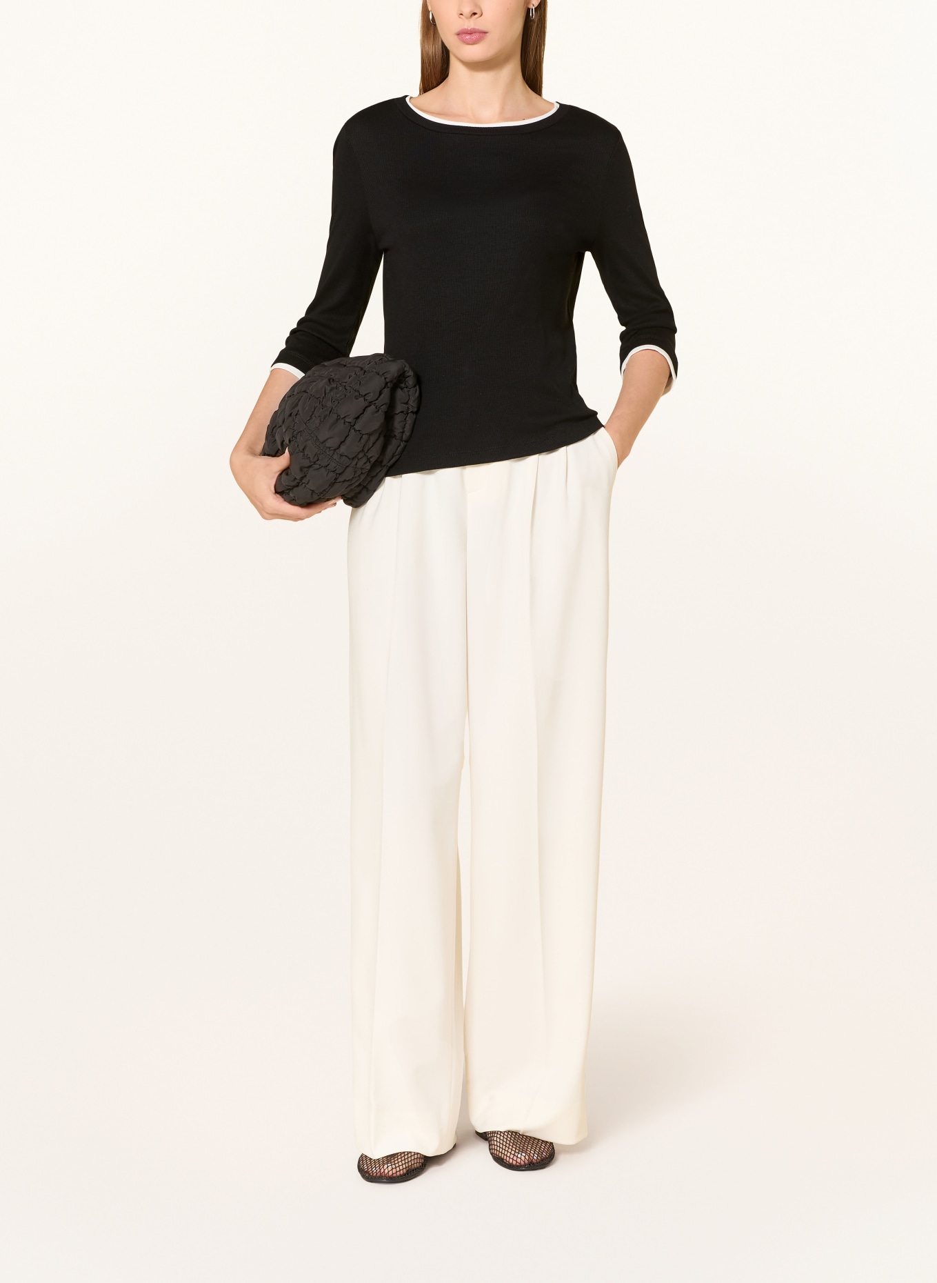 someday Shirt KALORA mit 3/4-Arm: SCHWARZ / WEISS