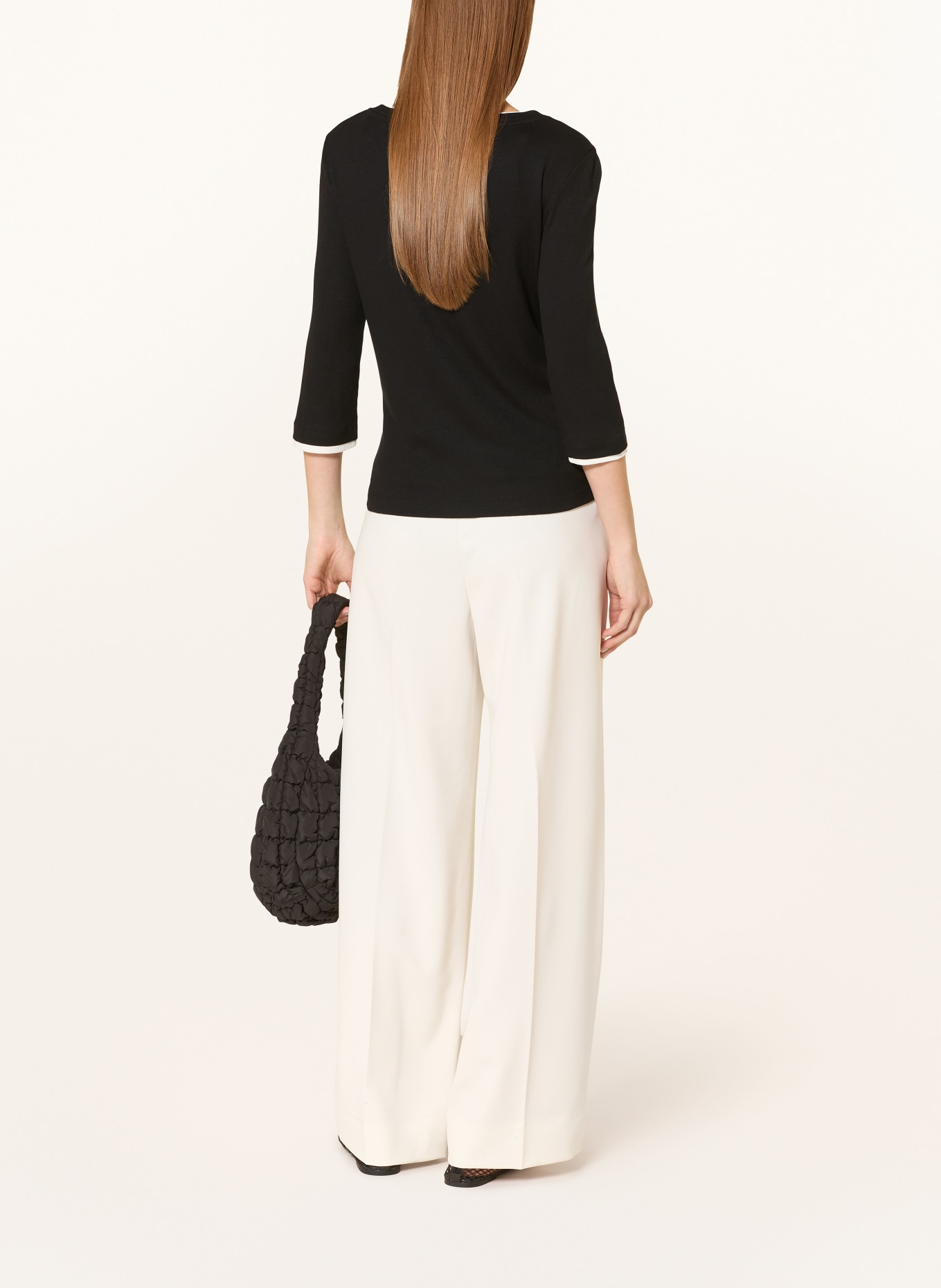 someday Shirt KALORA mit 3/4-Arm: SCHWARZ / WEISS