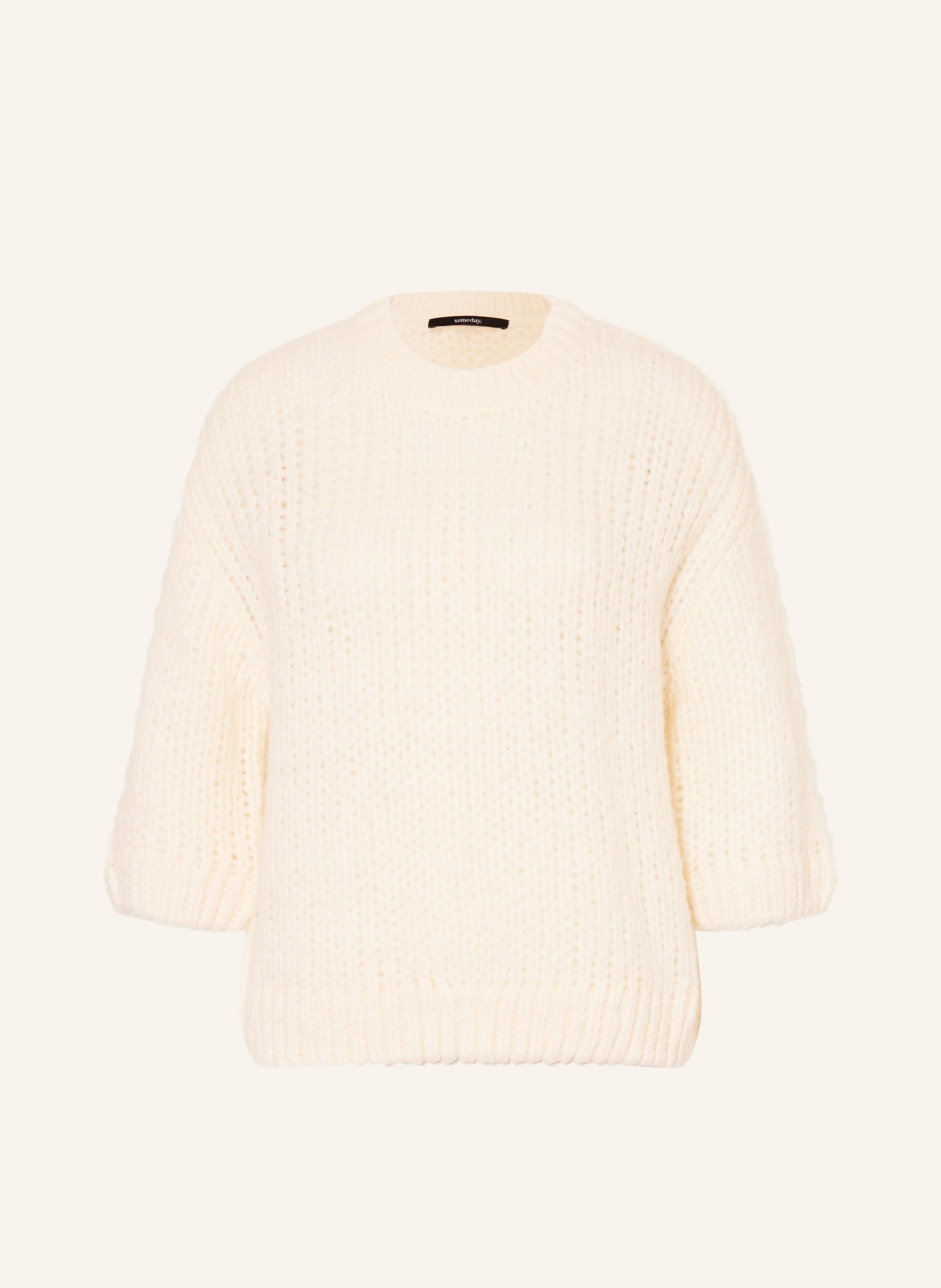 someday Strickshirt TARIAH mit Alpaka und 3/4-Arm: CREME