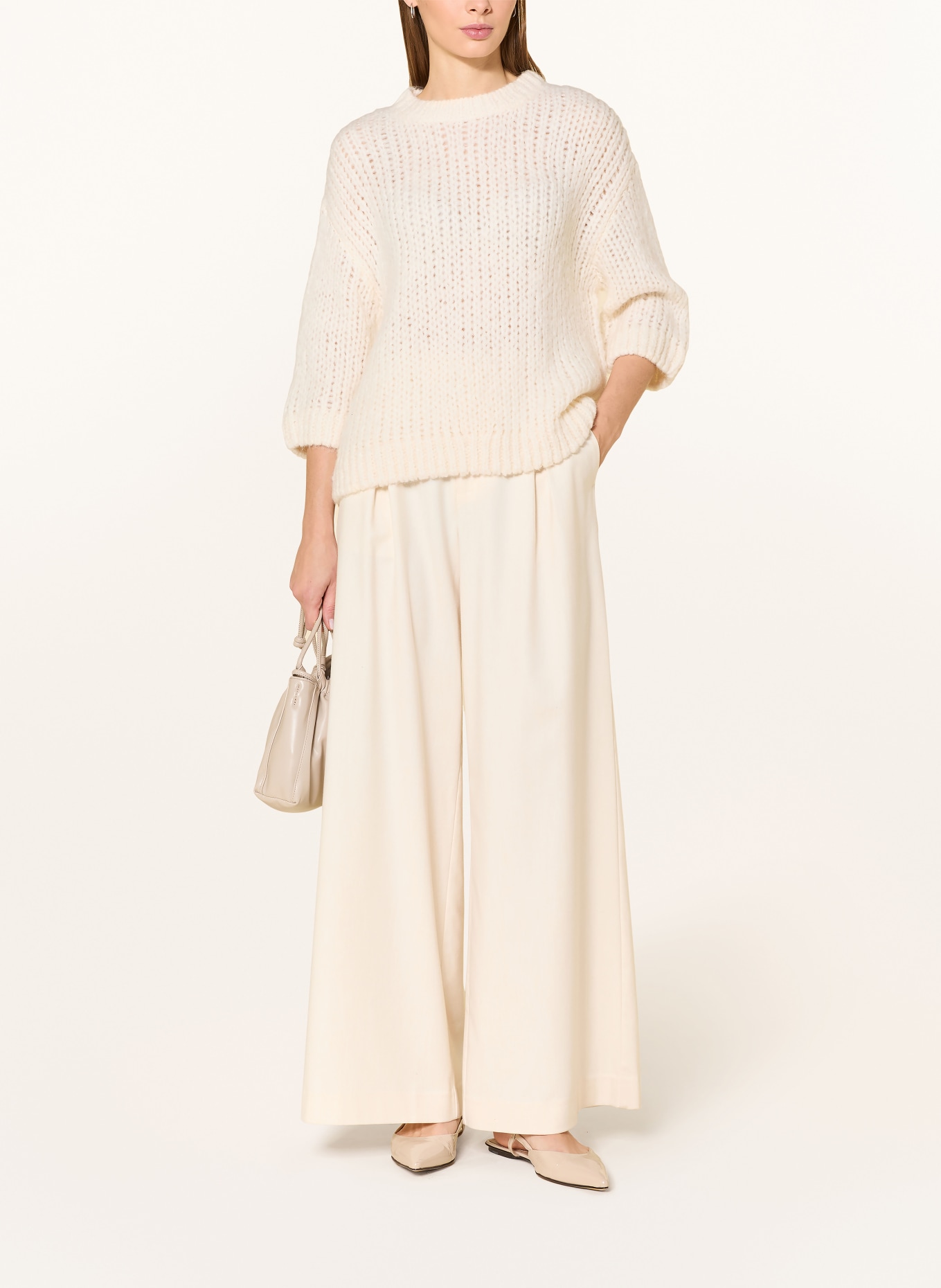 someday Strickshirt TARIAH mit Alpaka und 3/4-Arm: CREME