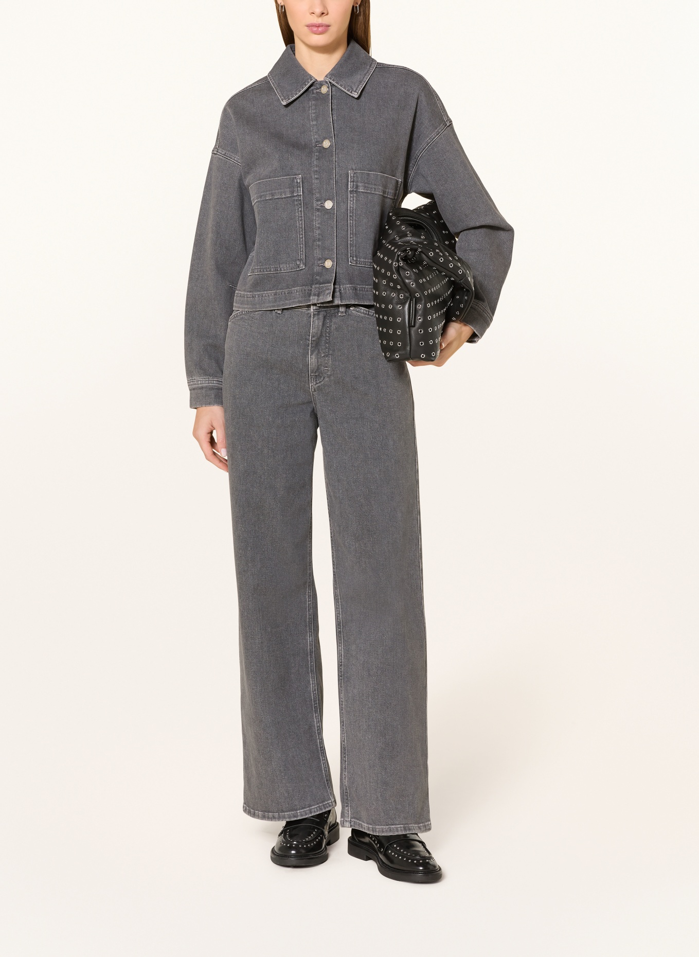 someday Džíny s širokými nohavicemi CELLMA: 70316 mid refined grey