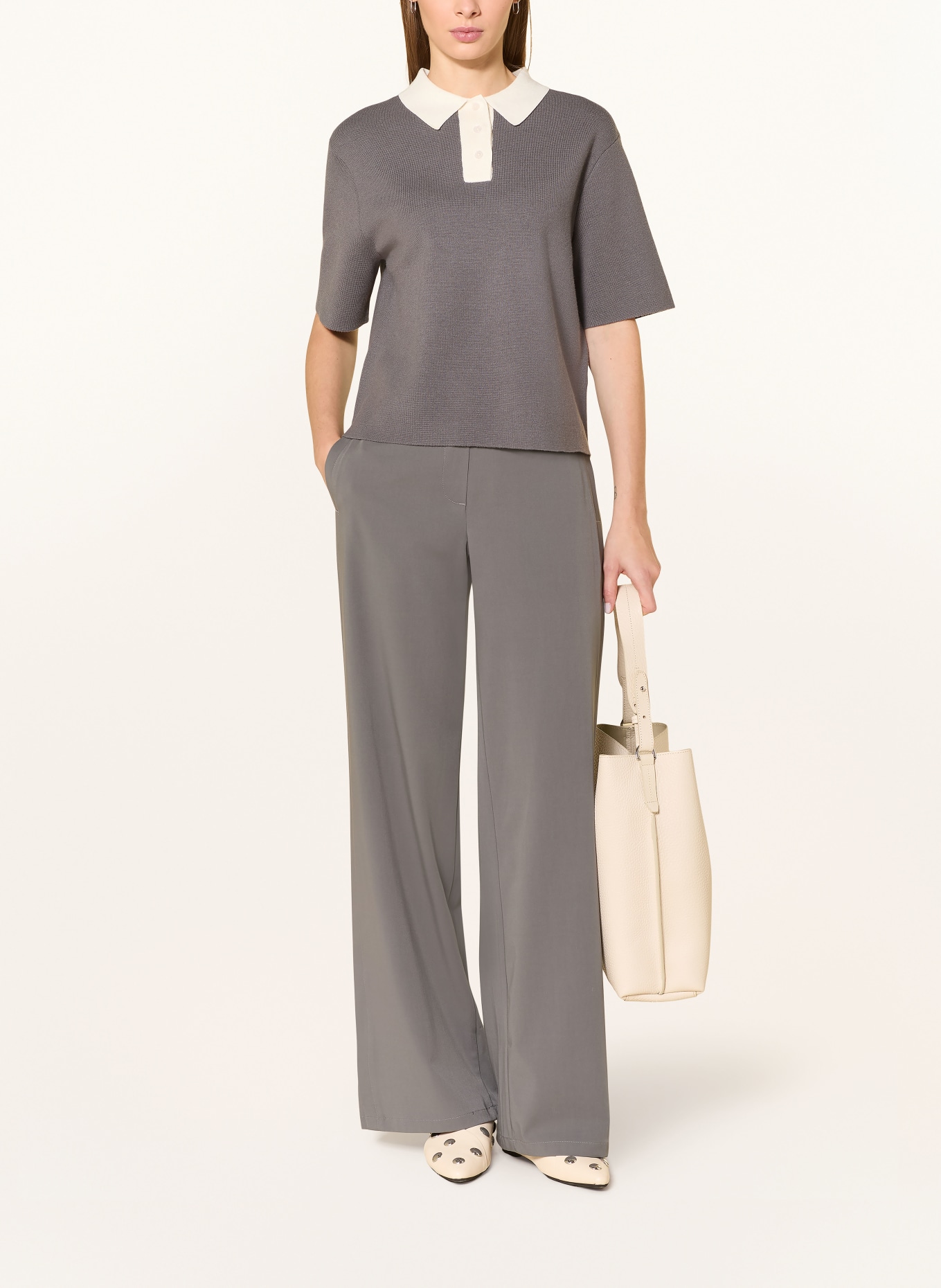 someday Pletené polo tričko TIPOLO: ŠEDÁ / BÍLÁ