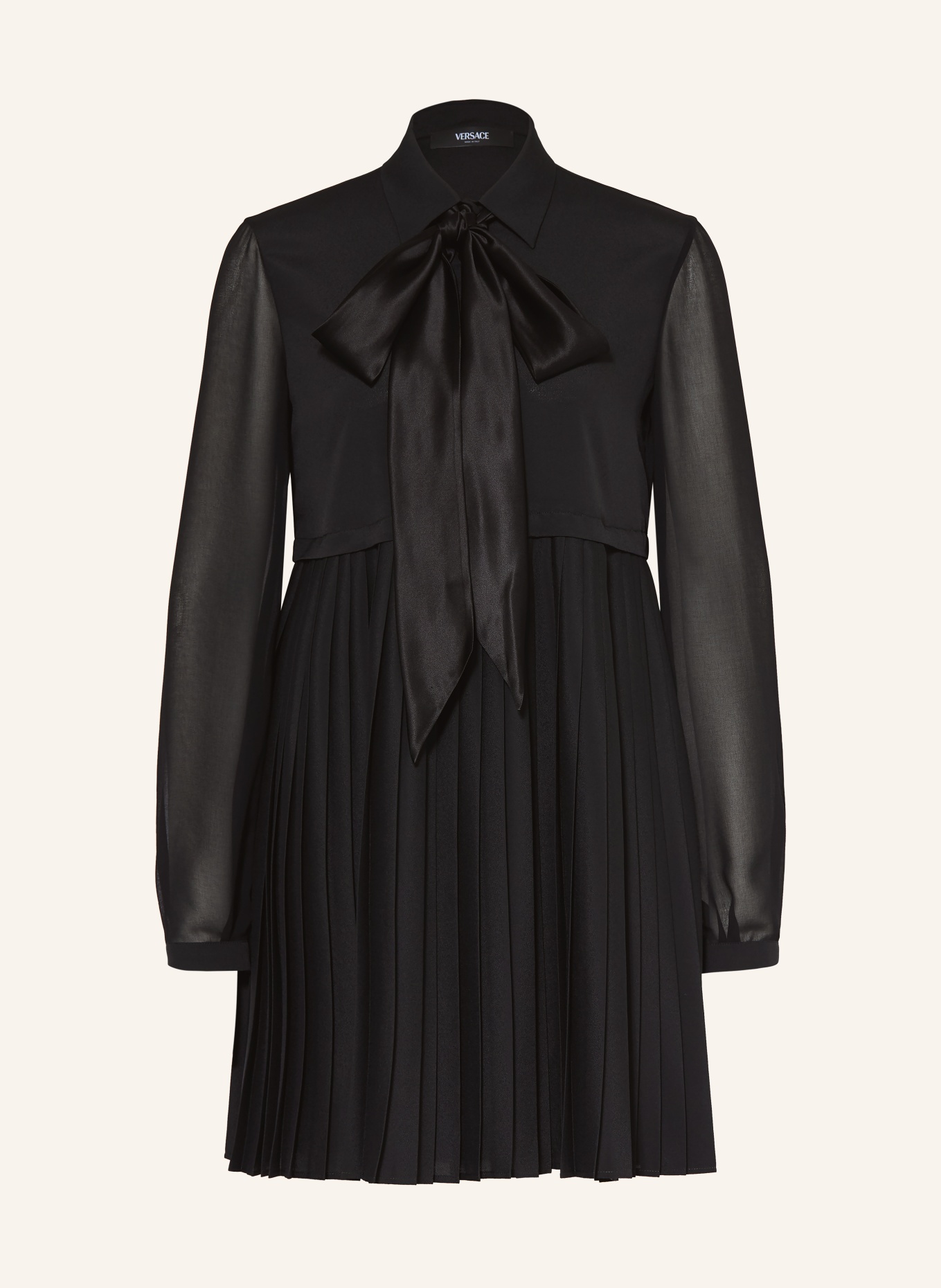 VERSACE Koktejlové šaty s odnímatelnou mašlí: ČERNÁ