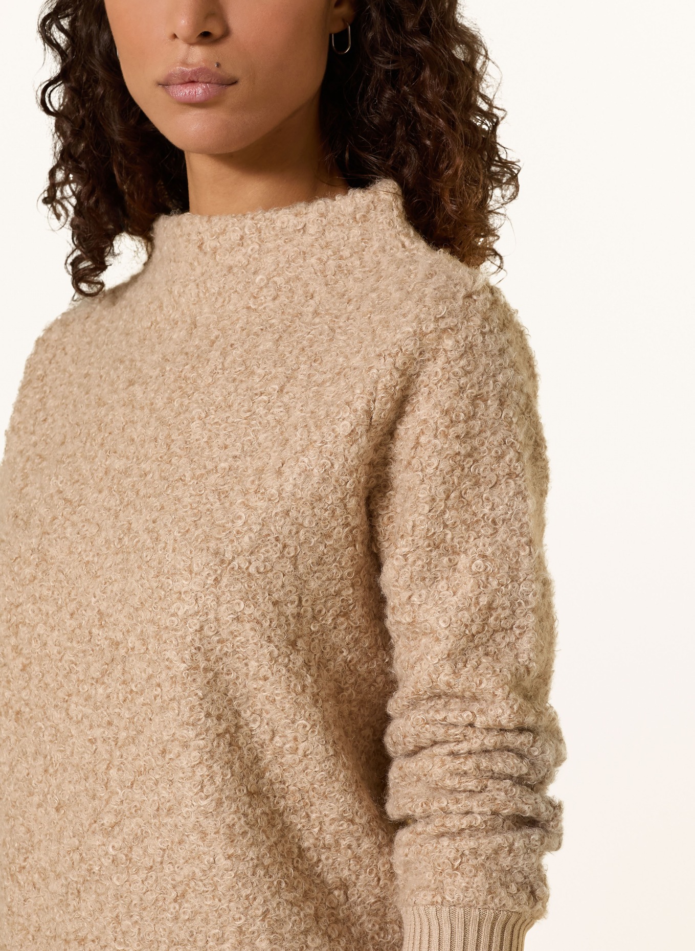 OPUS Bouclé-Shirt GOBANO: HELLBRAUN