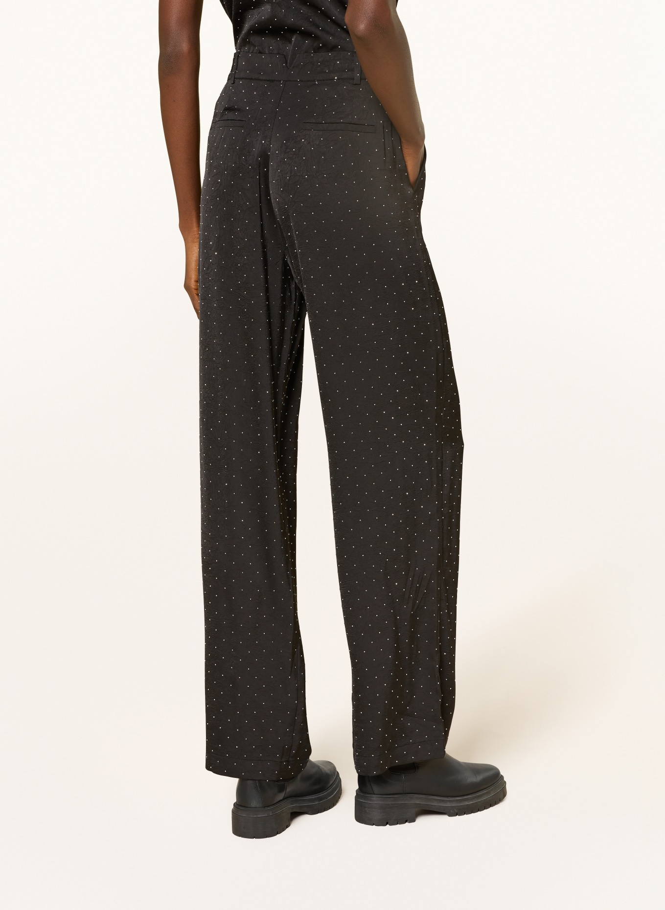 ba&sh Marlenehose DELOY mit Schmucksteinen: SCHWARZ