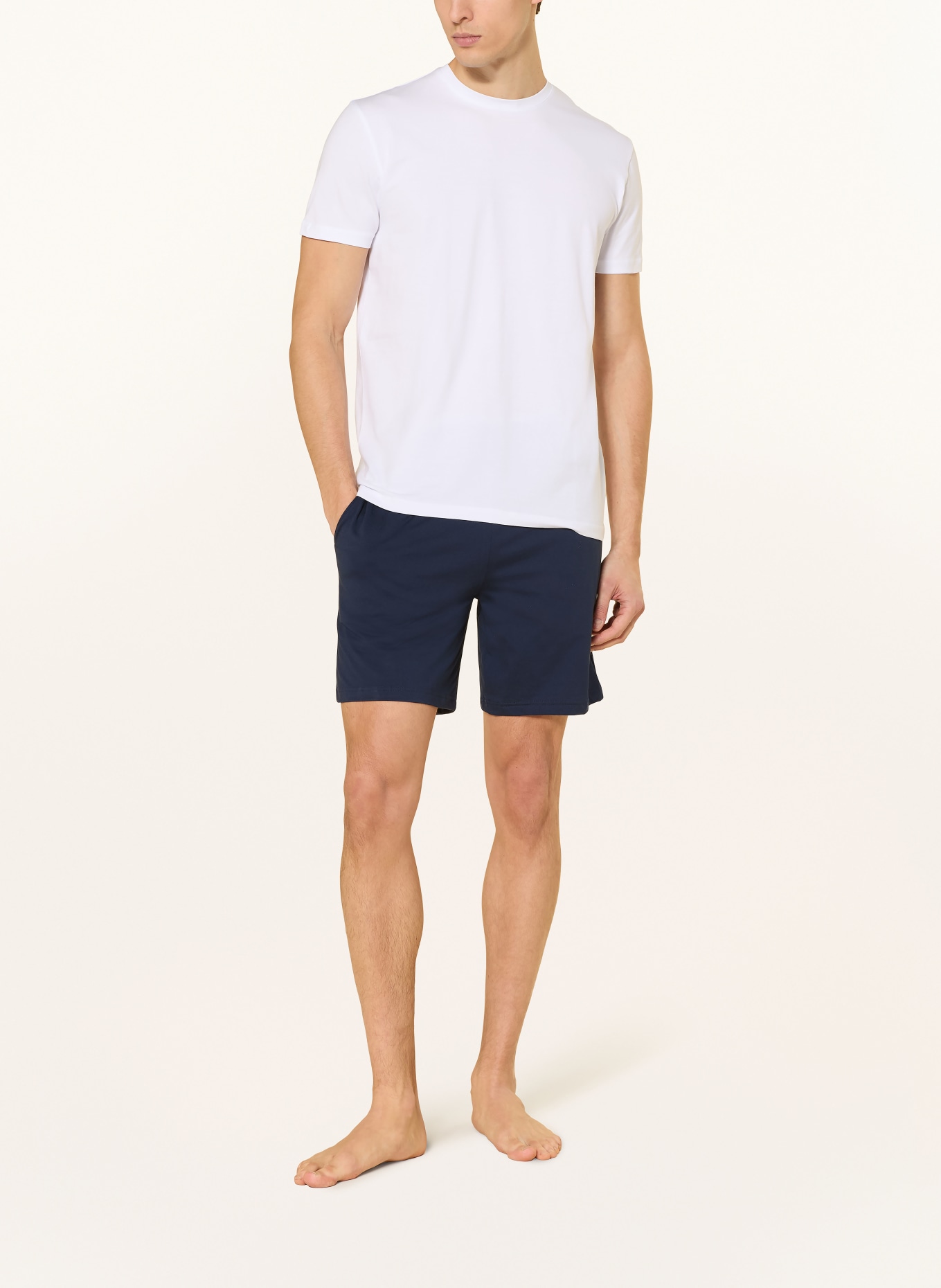 mey Short de nuit DRY COTTON COLOUR: BLEU FONCÉ / GRIS