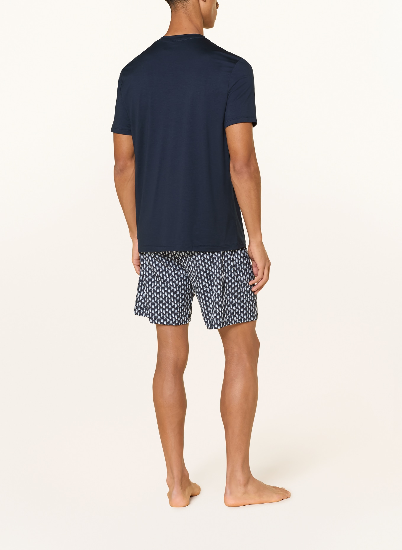 mey sleep shorts: DARK BLUE / CREAM / LIGHT BLUE
