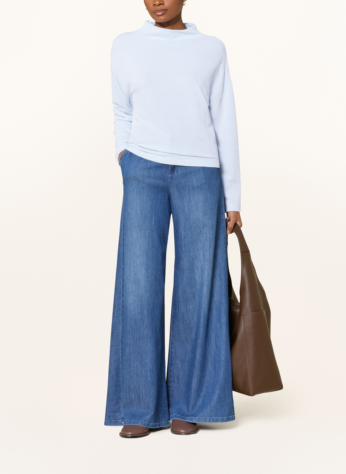 OPUS Longsleeve SERATA: HELLBLAU / WEISS