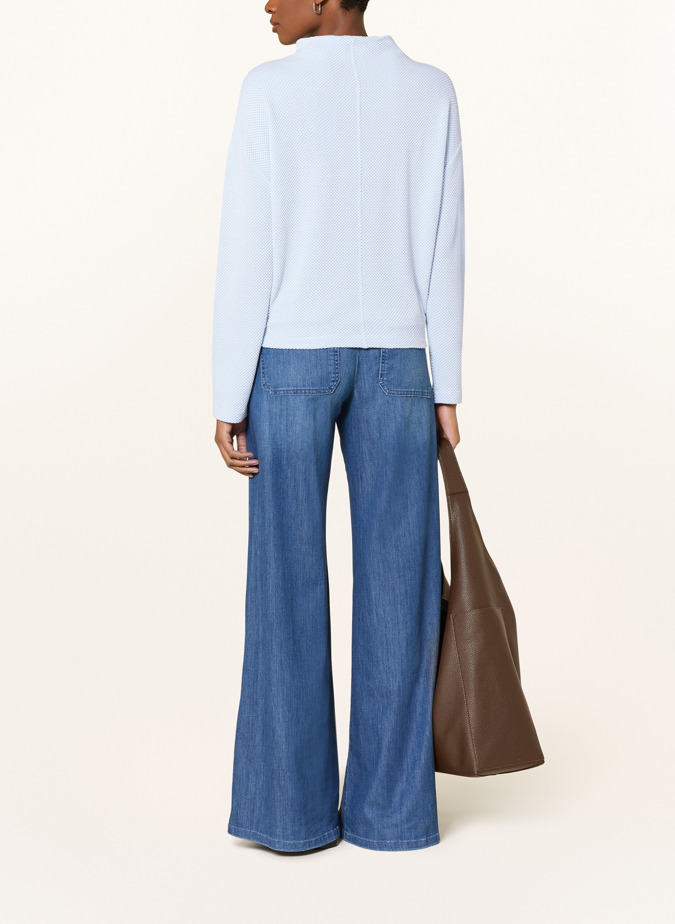 OPUS Longsleeve SERATA: HELLBLAU / WEISS