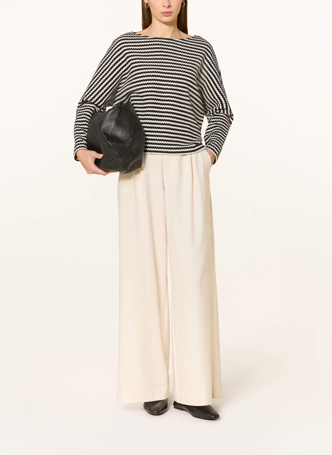 OPUS GRESH sweater: BLACK / ECRU