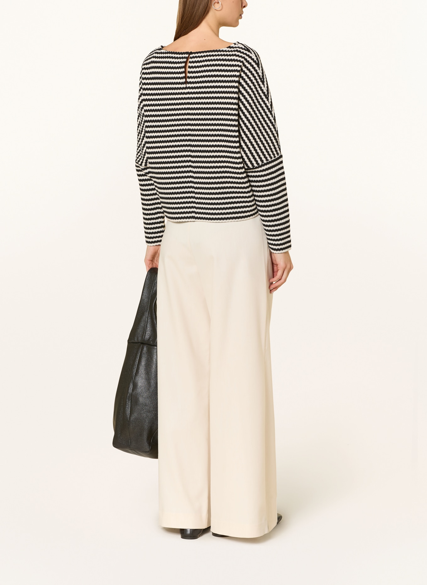 OPUS GRESH sweater: BLACK / ECRU