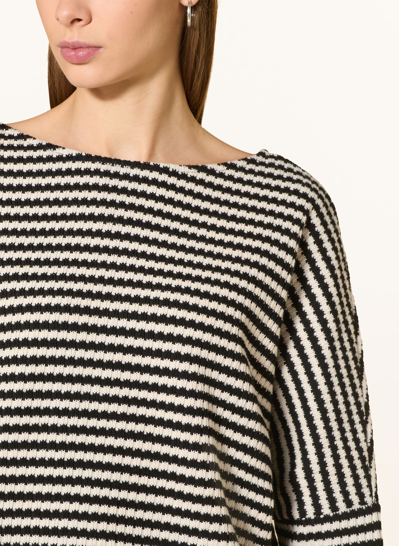 OPUS GRESH sweater: BLACK / ECRU