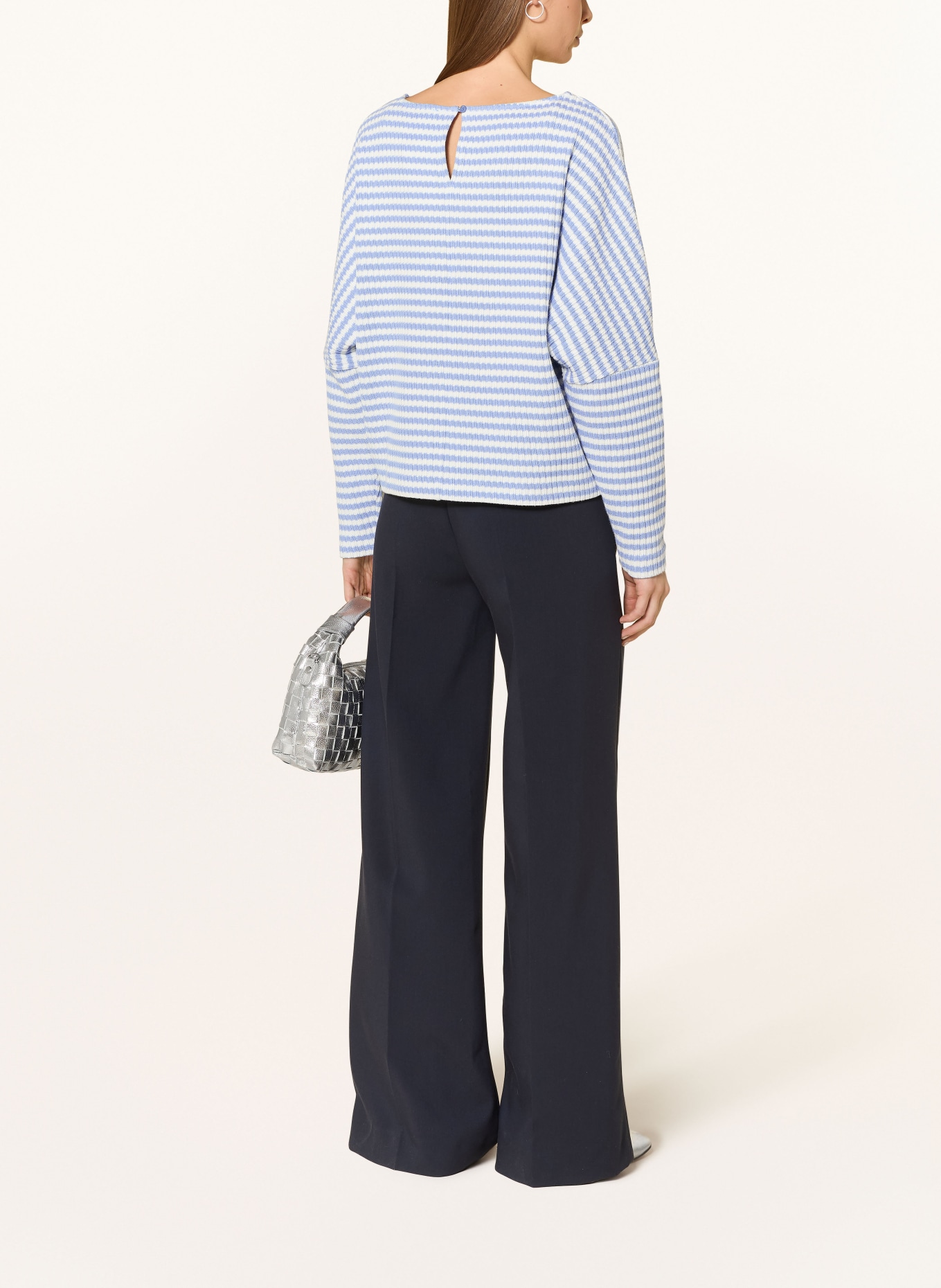 OPUS GRESH sweater: LIGHT BLUE / WHITE