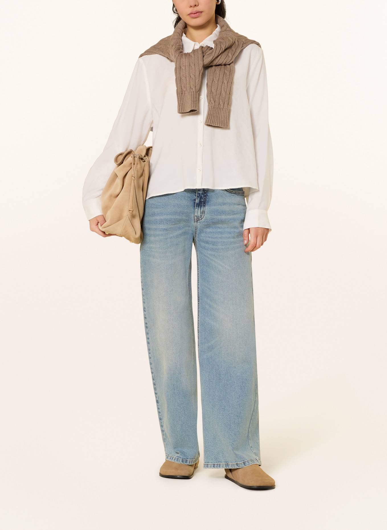 OPUS Hemdbluse FLOWY: CREME