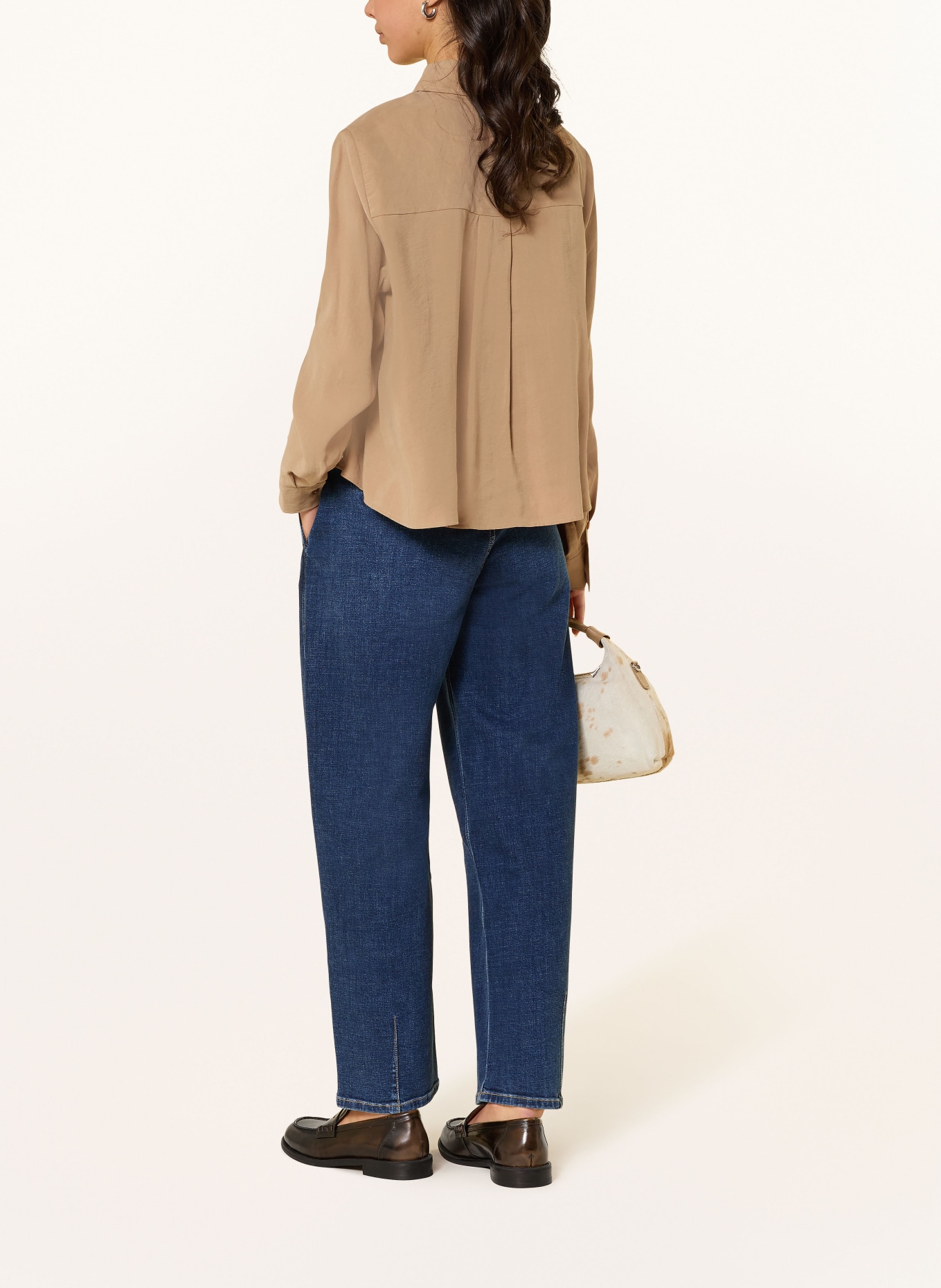 OPUS Hemdbluse FLOWY: HELLBRAUN