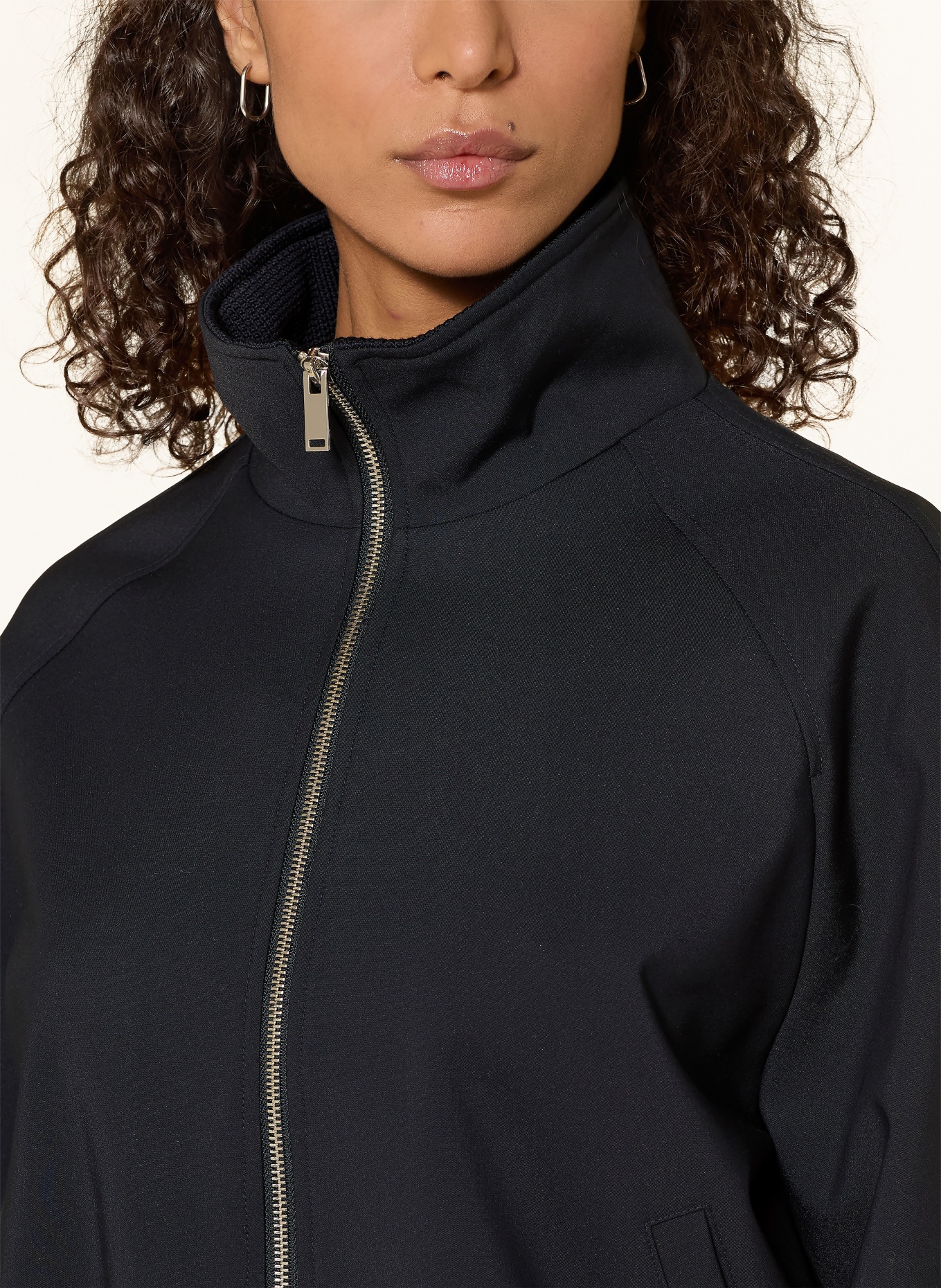 OPUS Boxy jacket HALVI: DARK BLUE