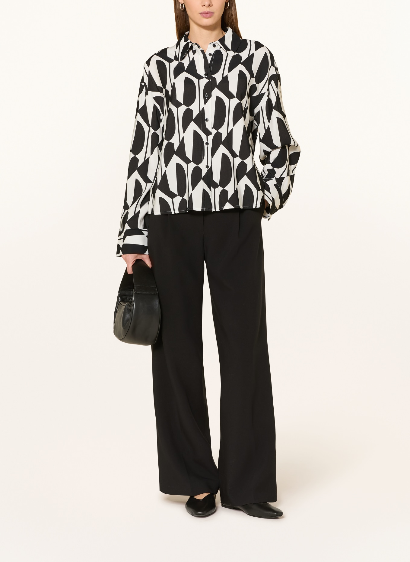 OPUS Hemdbluse FETRO: SCHWARZ / WEISS