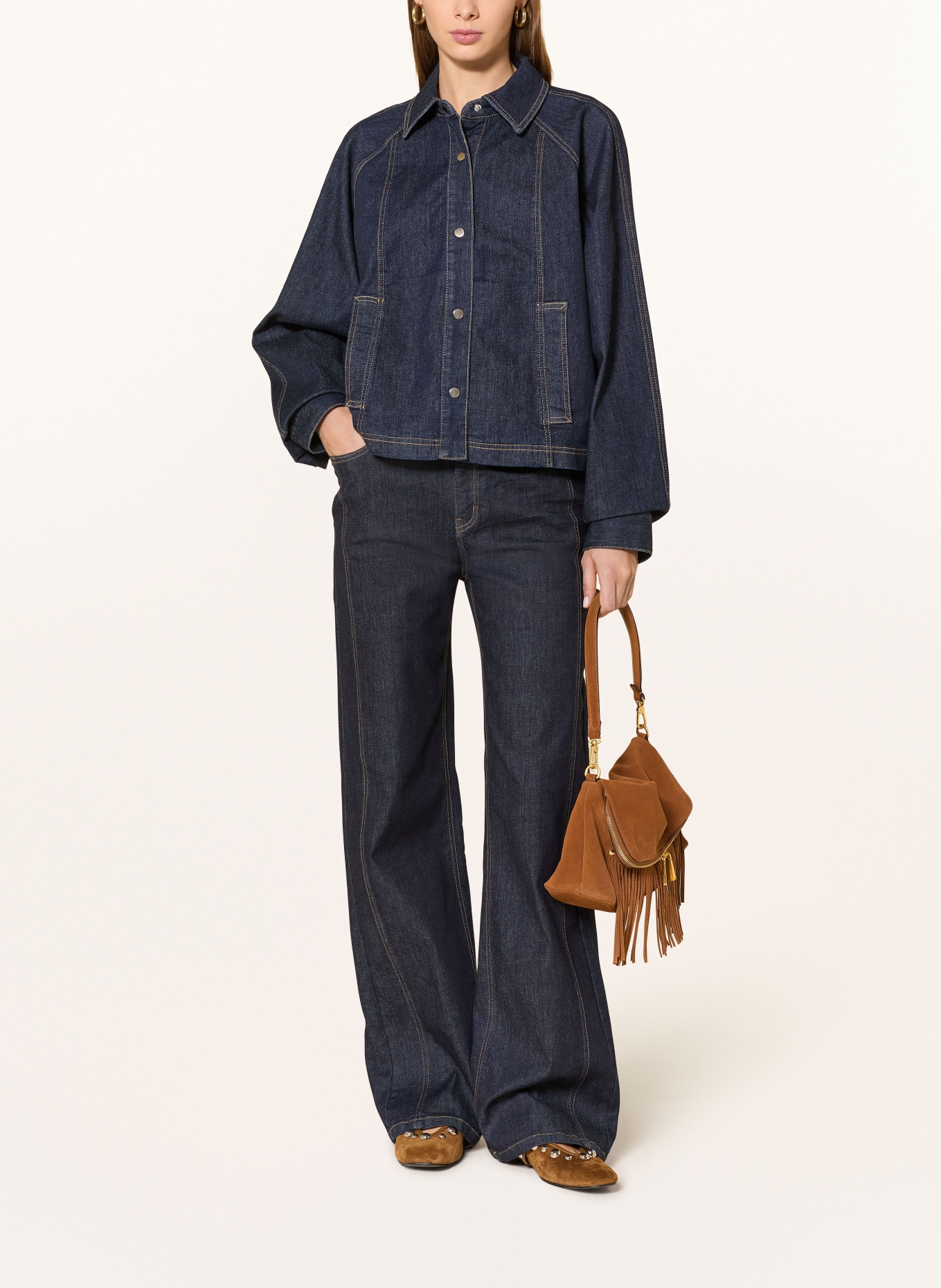 OPUS Jeansbluse JOVENA: DUNKELBLAU