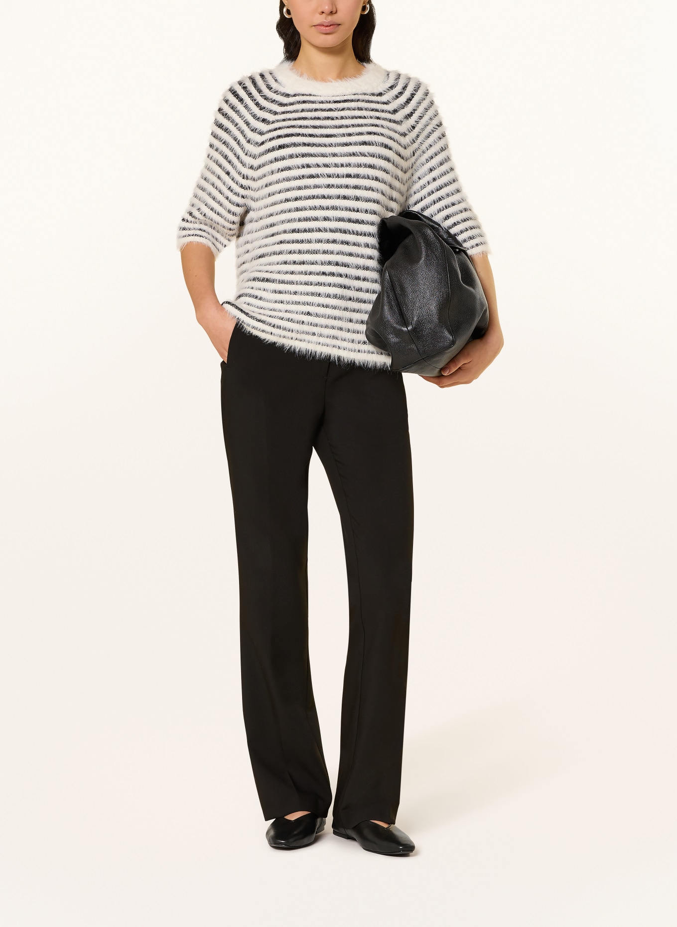 OPUS Pullover PAIRY: WEISS / SCHWARZ